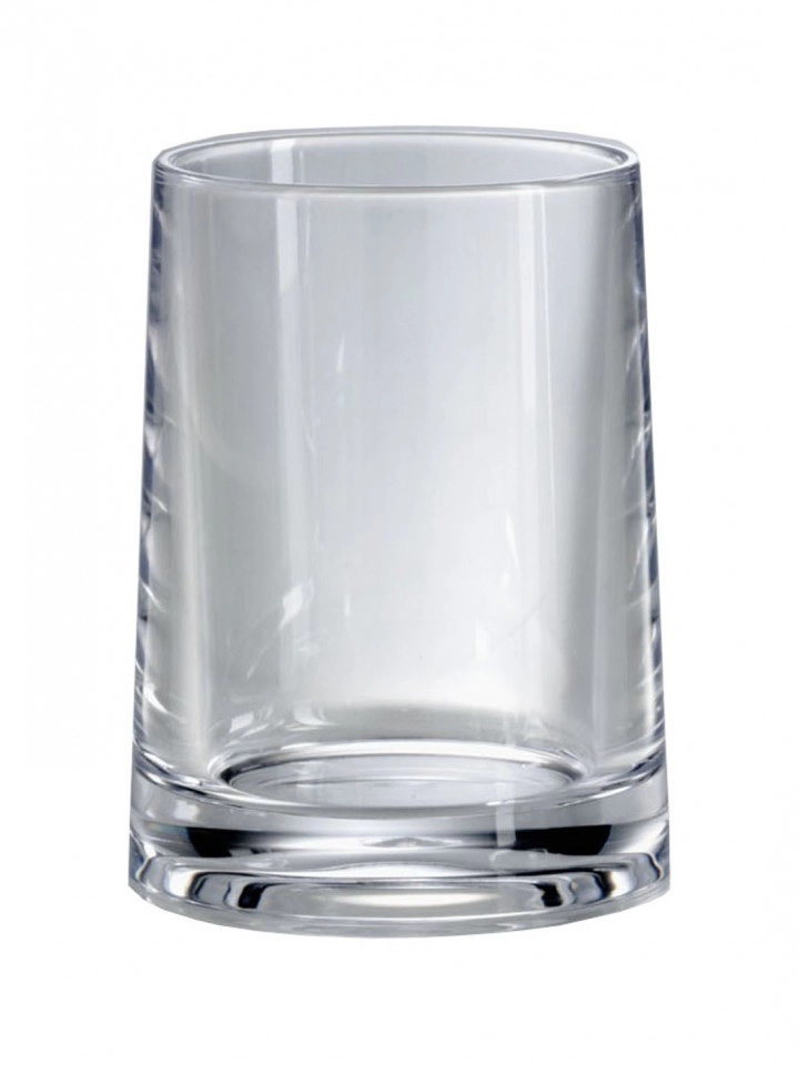 4004478201750 Klarer Zahnputzbecher aus hochwertigem Glas, schlichtes und elegantes Design, ideal für moderne Badezimmer.