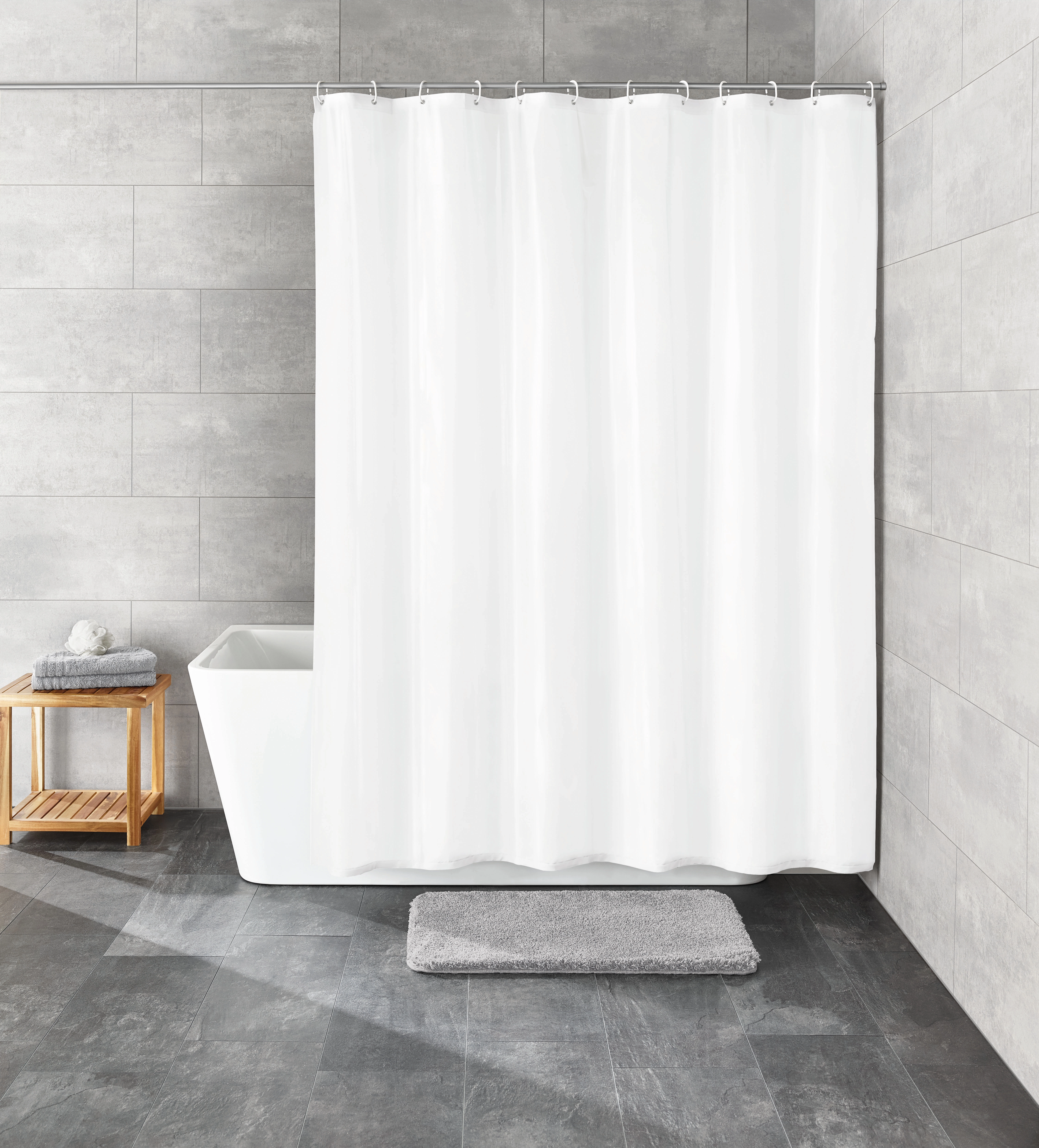 Duschvorhang PEVA, Sparkle Weiß, 180x200 cm