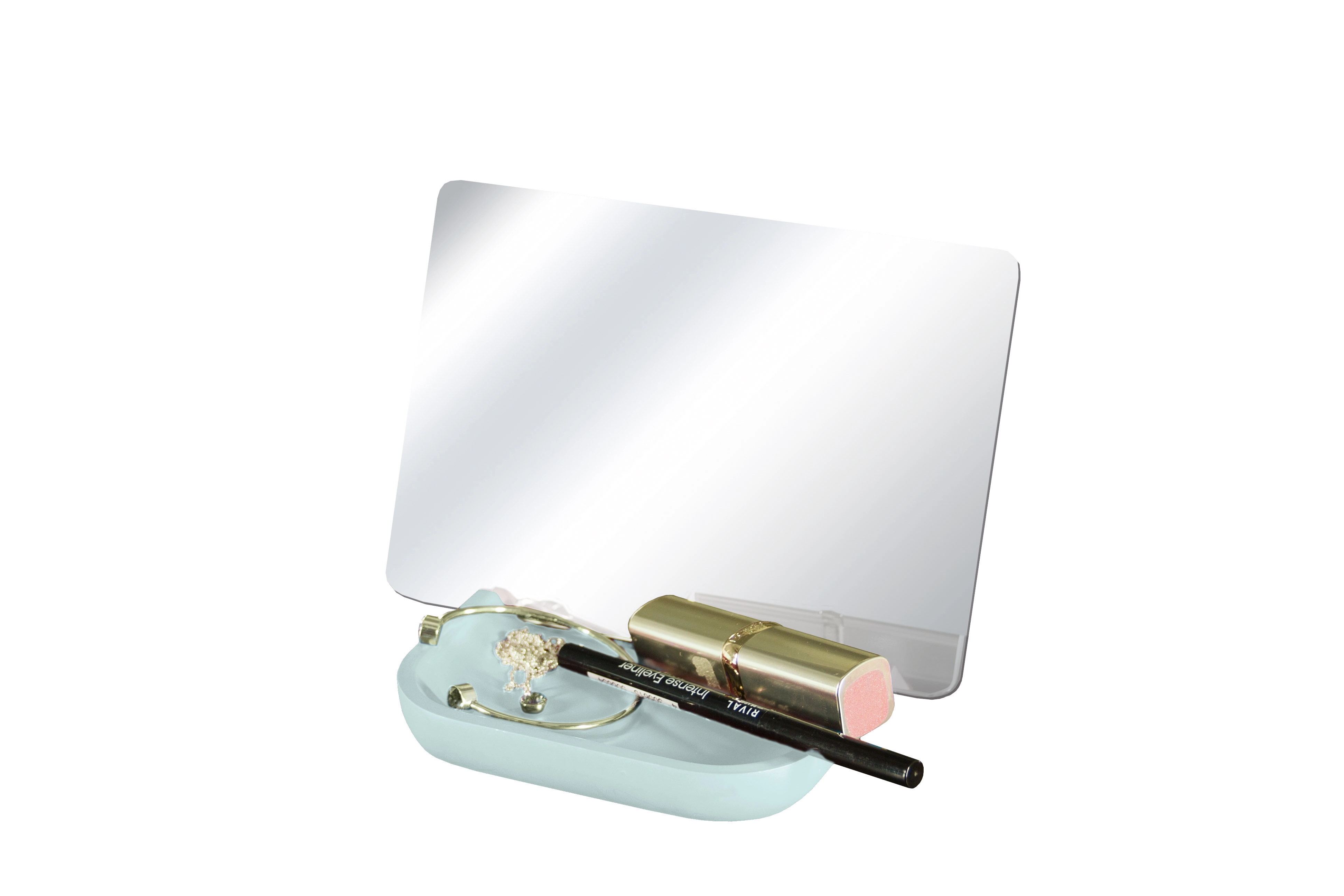 Kosmetikspiegel TRAY MIRROR Opal Kosmetikspiegel mit Ablage, ideal für Make-up und Accessoires, modernes Design, perfekt für den Schminktisch.