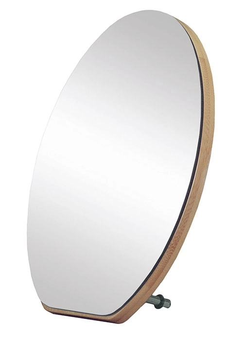 4004478278936 Moderner, ovaler Spiegel mit Holzrahmen und verstellbarem Standfuß. Ideal für Badezimmer oder Schminktische.