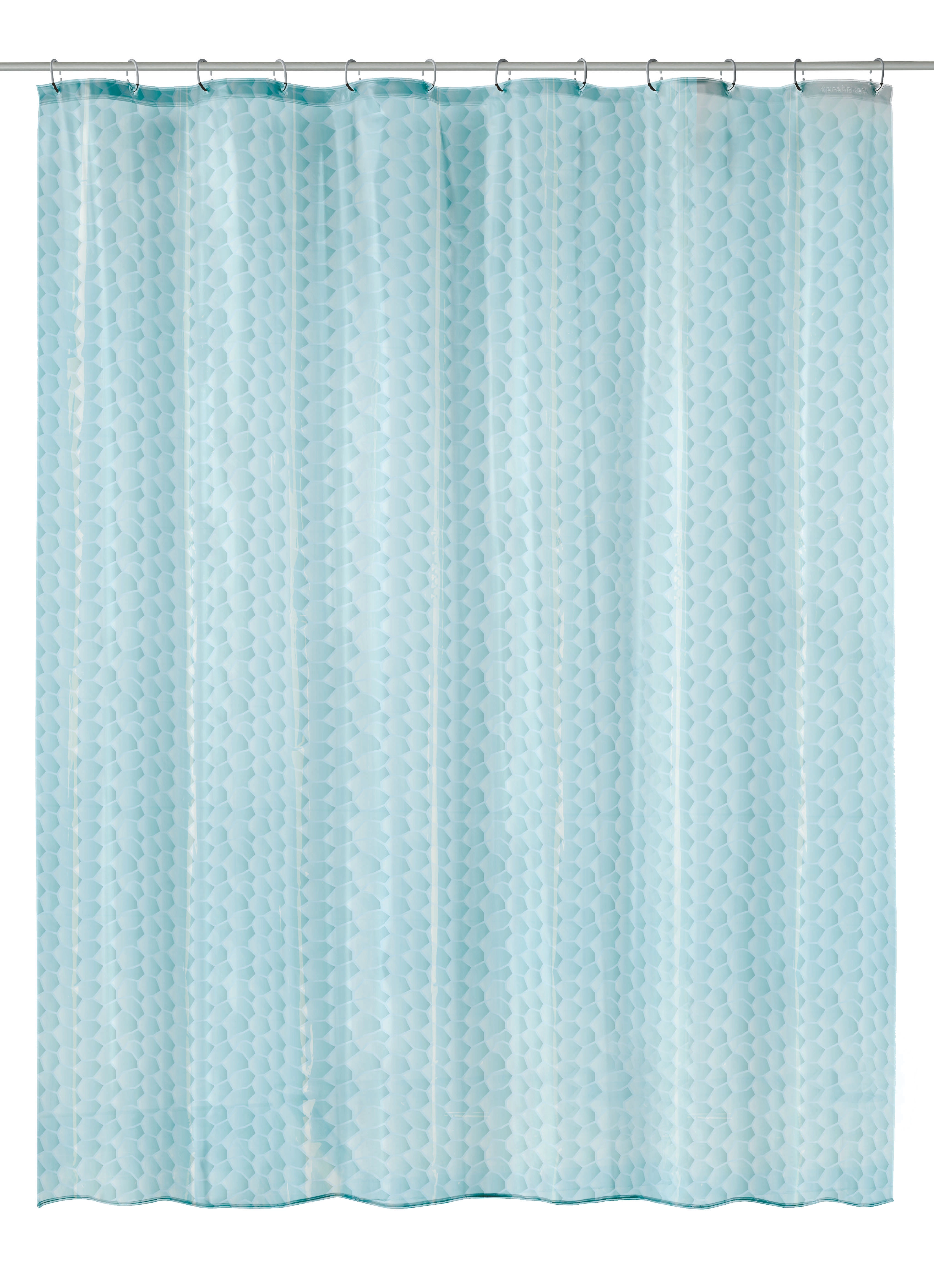 Duschvorhang PEVA SOAPY Wasserblau 180 x 200 cm Duschvorhang in hellem Blau mit dezentem, geometrischem Muster. Perfekt für ein modernes Badezimmer.