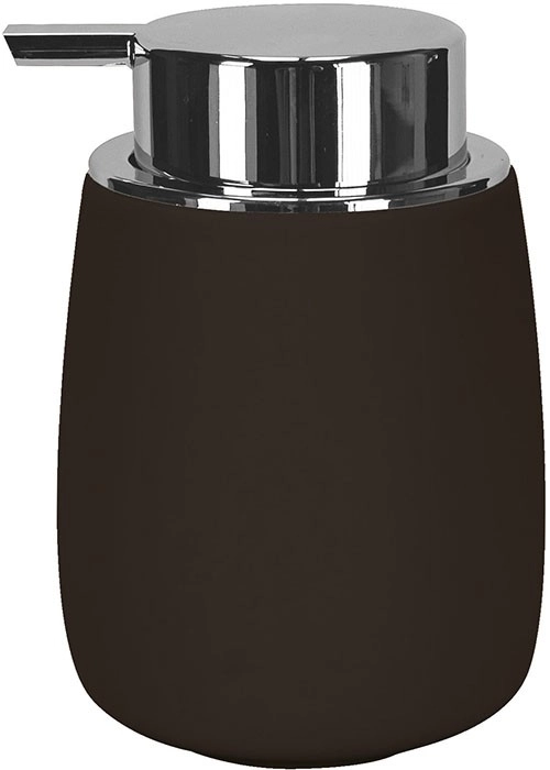 4004478322387 Moderner Seifenspender in Schwarz mit glänzendem Chrom-Pumpkopf. Ideal für stilvolle Badezimmer.