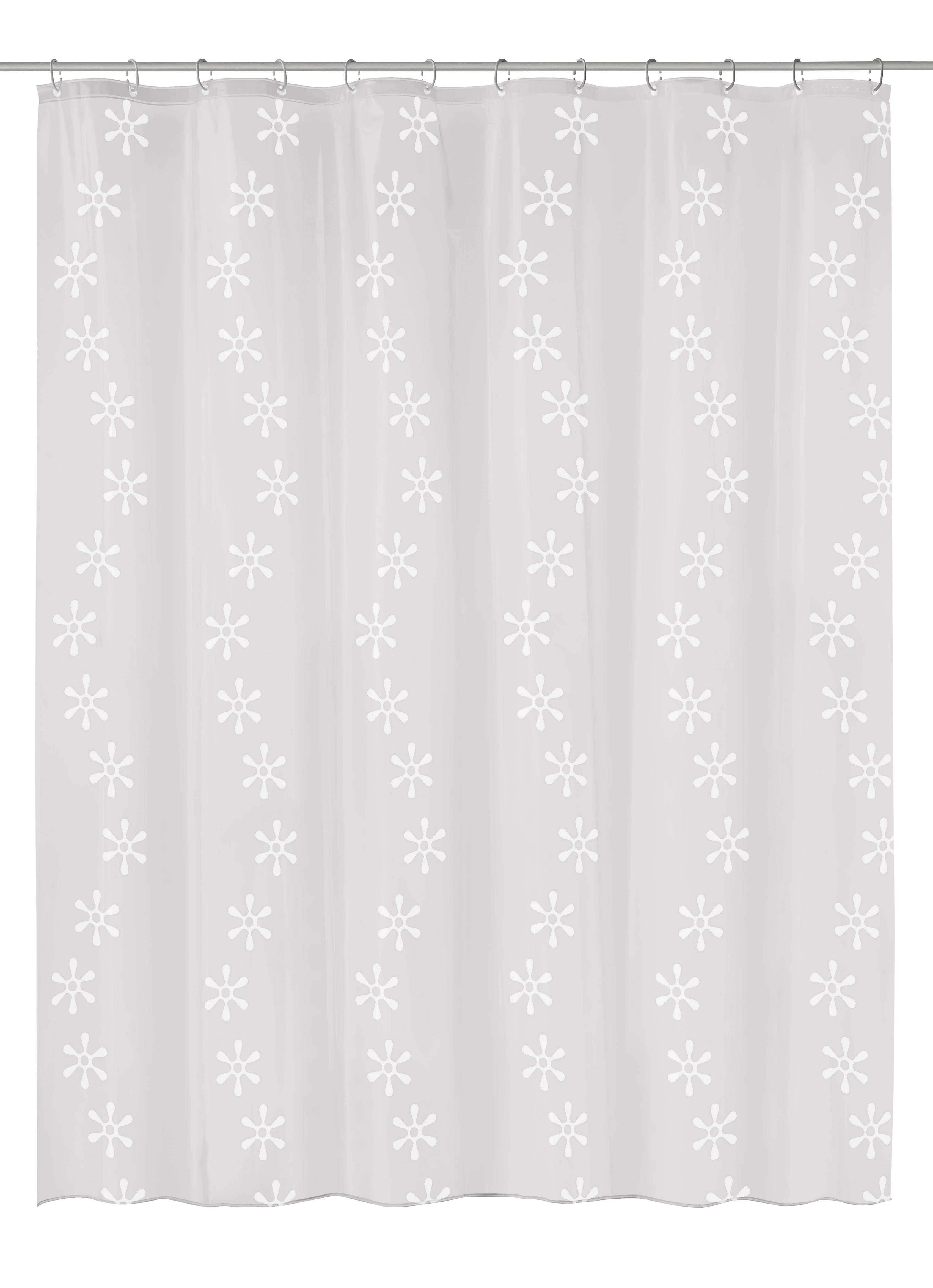 Duschvorhang PEVA VIVA Schneeweiß 180 x 200 cm Duschvorhang in Weiß mit dezentem Blumenmuster, ideal für ein stilvolles und modernes Badezimmer.