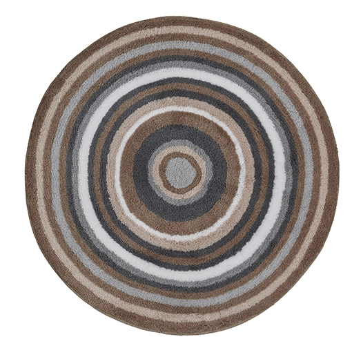 Badteppich, Mandala Taupe, 80 cm rund