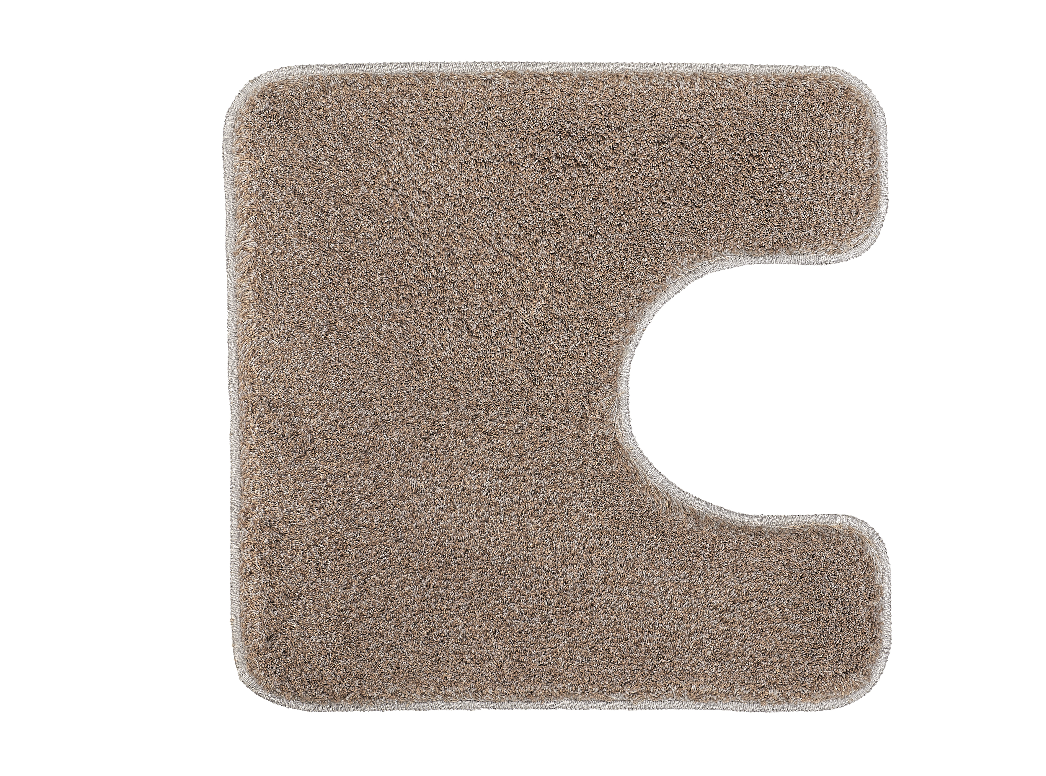 WC-Vorleger RELAX Taupe 55 x 55 cm mit Ausschnitt Beige WC-Vorleger mit Ausschnitt, weiche Textur, rutschfeste Unterseite, ideal für Badezimmer.