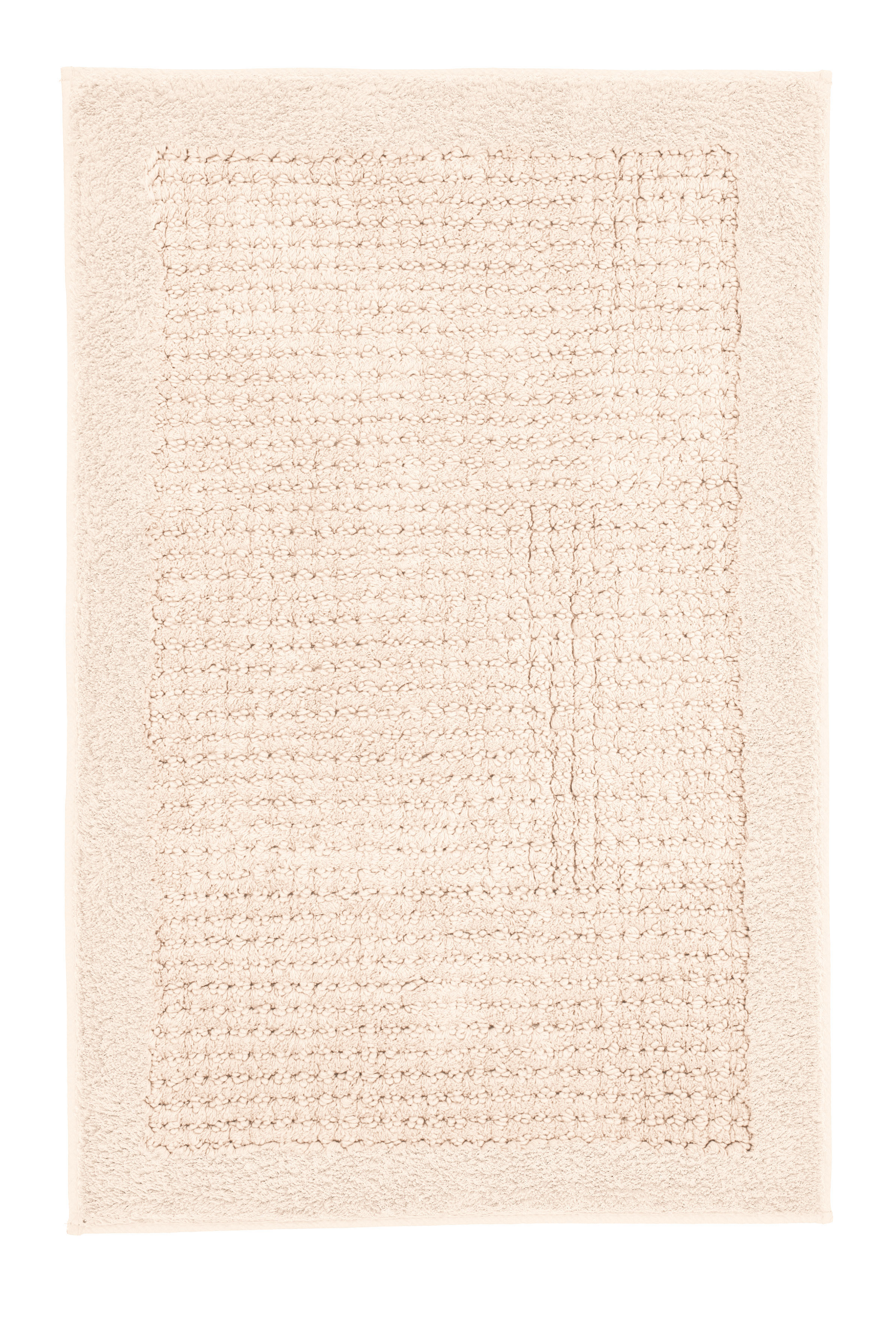 Badteppich NET Natur 70 x 120 cm Beige Badematte mit strukturierter Oberfläche und weichem Flor, ideal für ein stilvolles und komfortables Badezimmer.