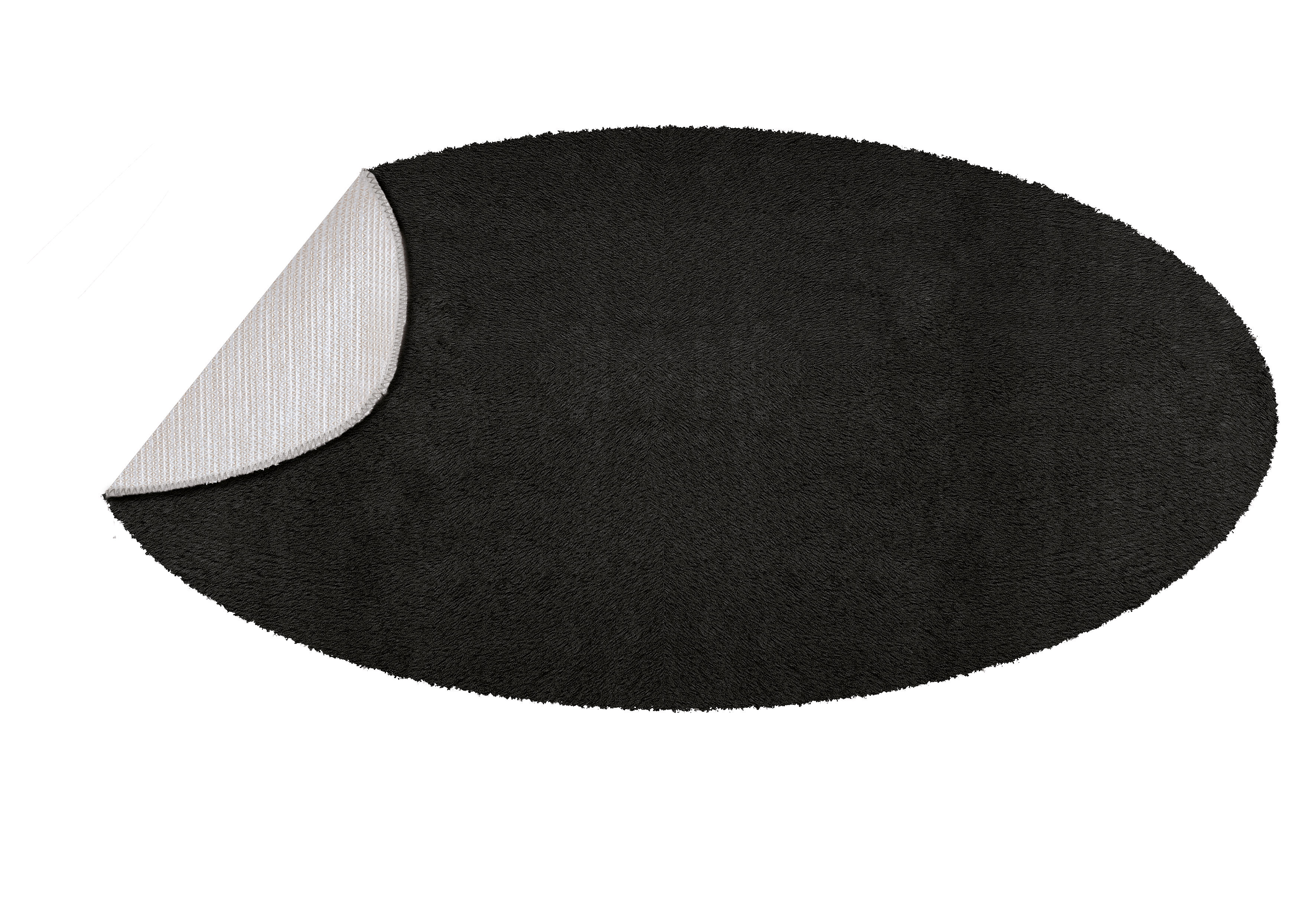 Badteppich Cony Oval, Schwarz, 60x110 cm Badteppich Cony Oval, Schwarz, 60x110 cm