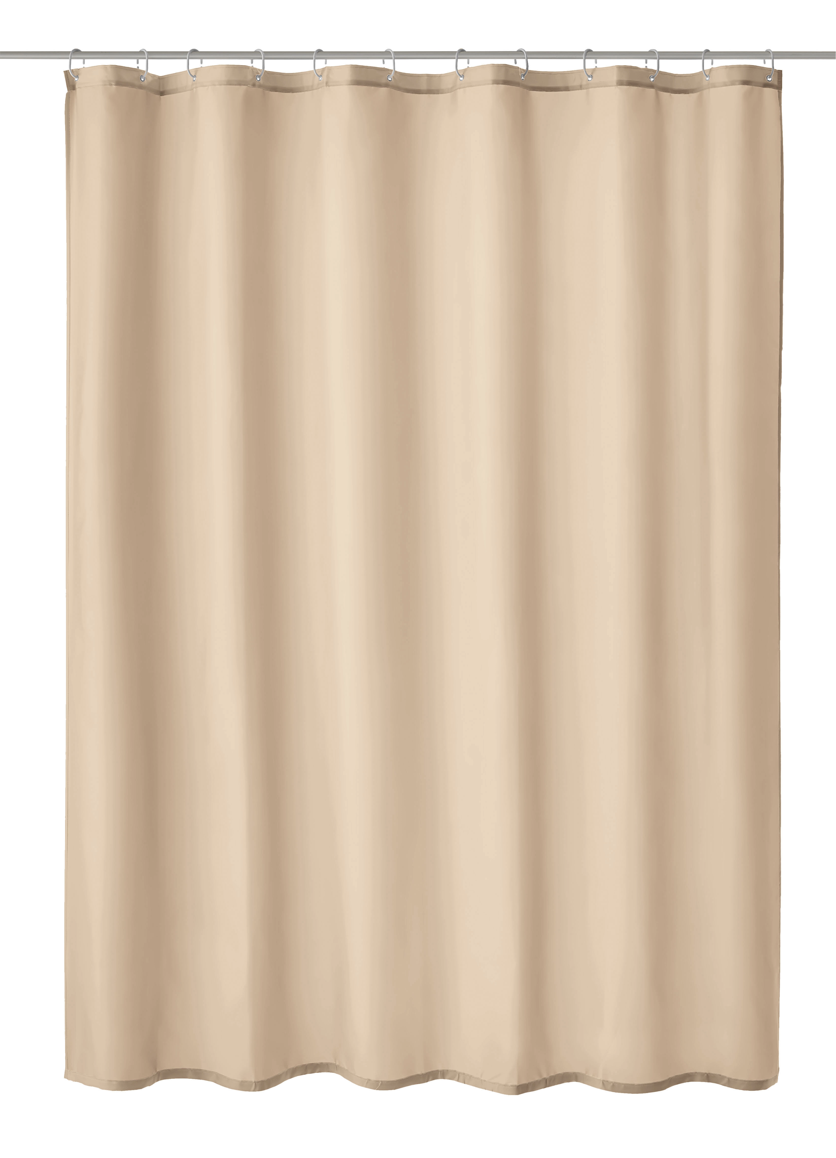 Duschvorhang Textil RICA Natur 180 x 200 cm Beige Duschvorhang aus wasserabweisendem Material mit stabilen Ösen für einfache Befestigung.