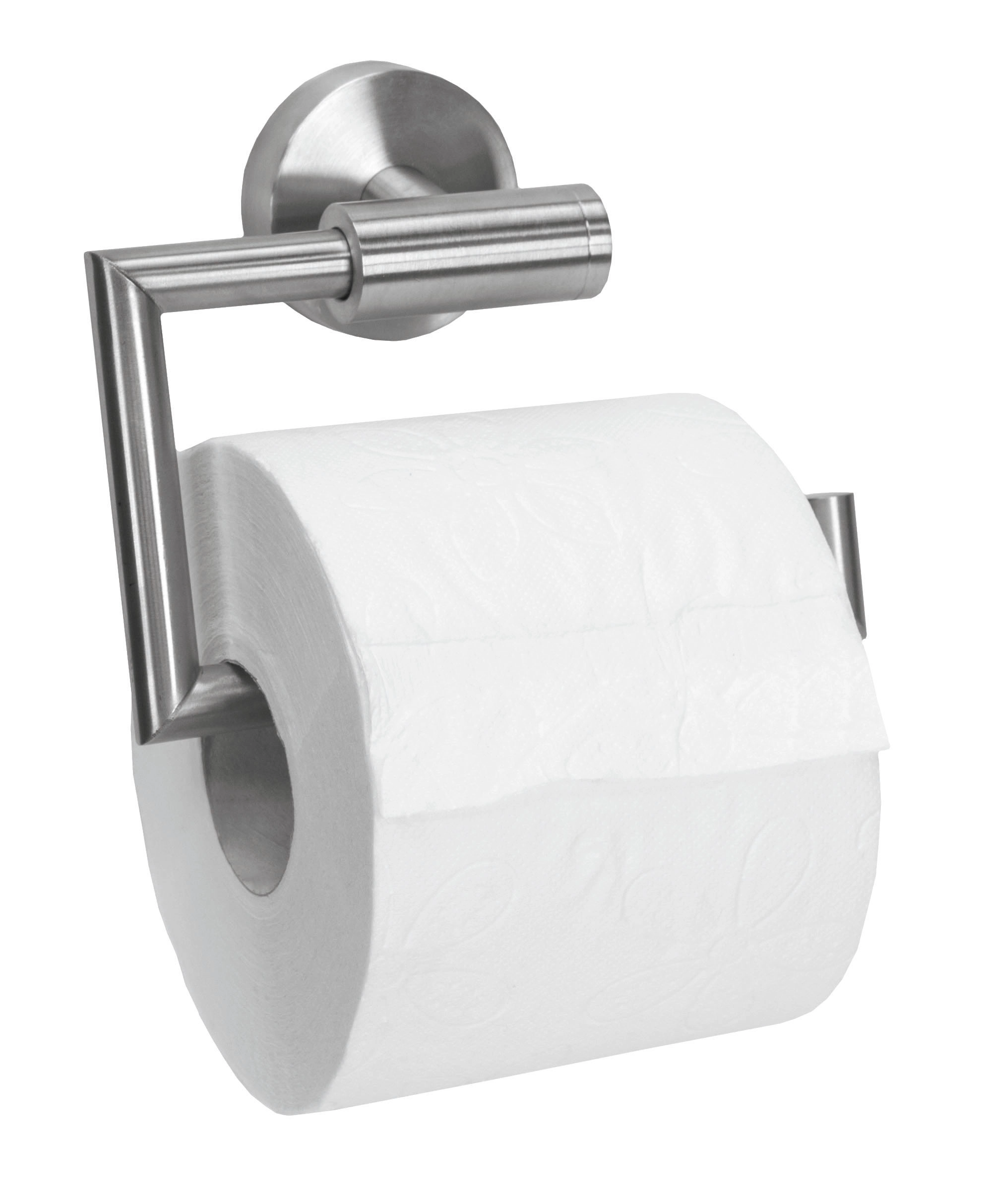 Rollenhalter ALLEGRA Chromfarben Moderner Toilettenpapierhalter aus Edelstahl mit einer Rolle Toilettenpapier, wandmontiert und stilvoll designt.