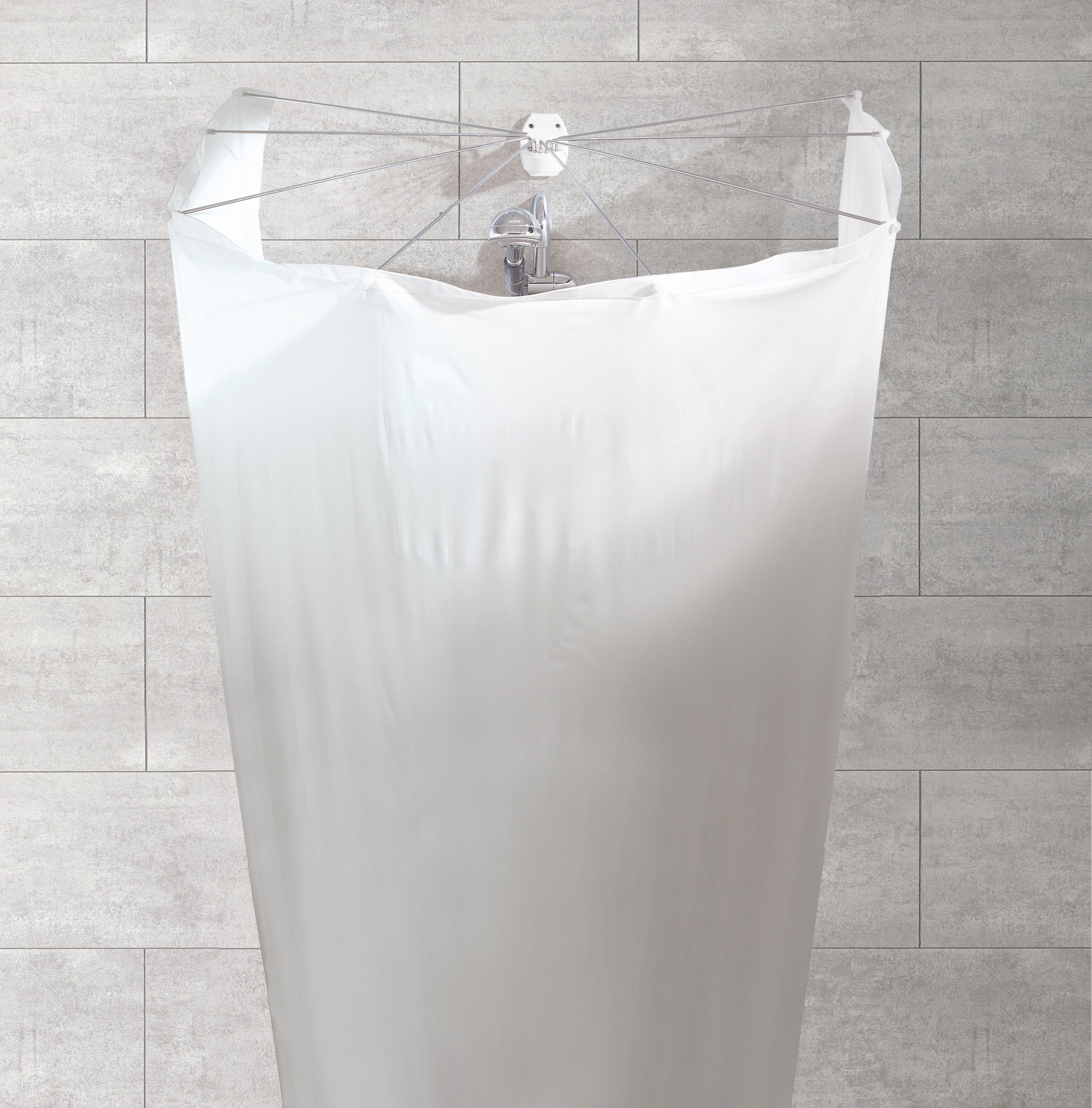 Duschvorhang-Kabinen-Set SPIDER Weiß Set 2-teilig Duschvorhang Spider in Weiß, modern und elegant, ideal für stilvolle Badezimmer.