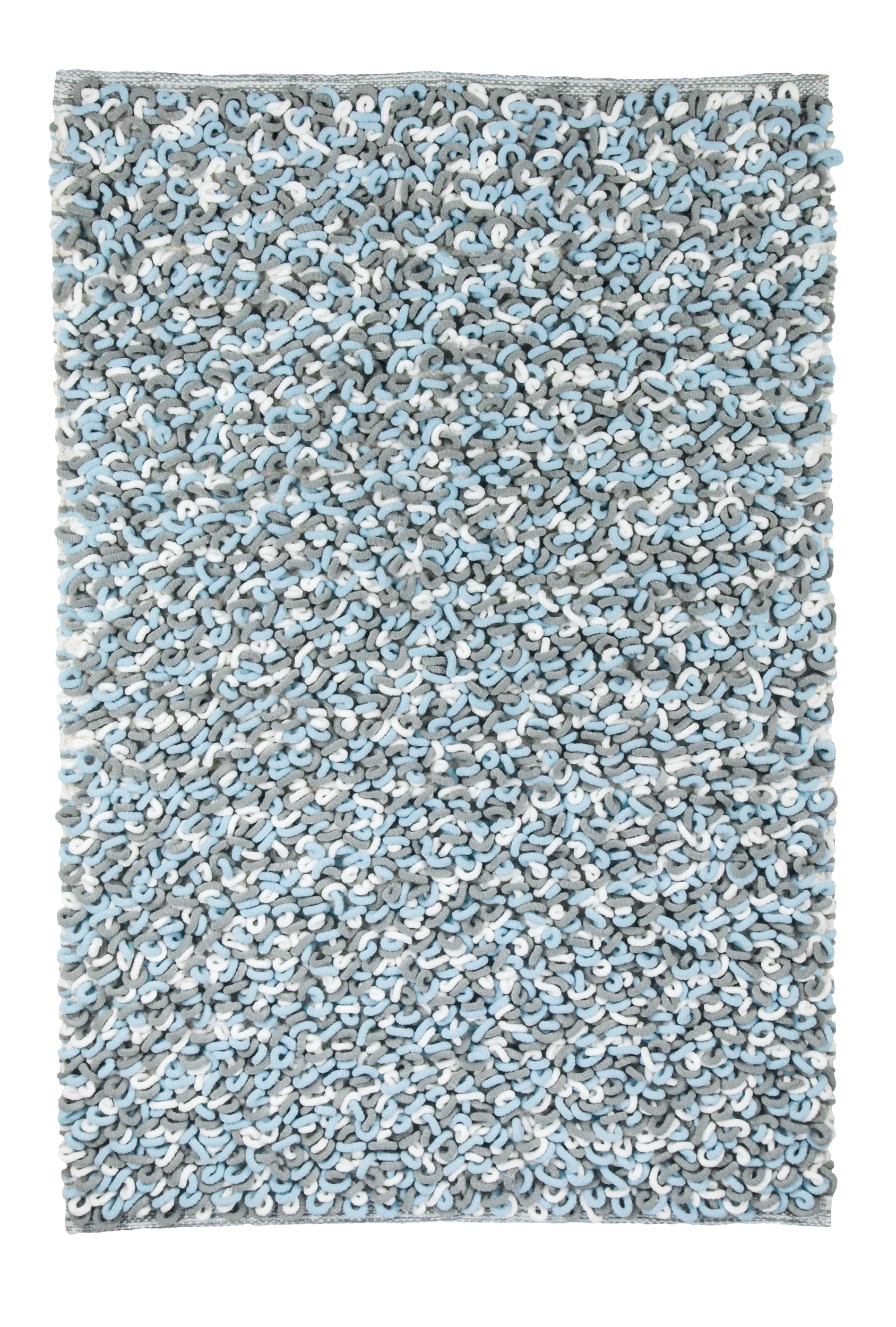 Badteppich SLING Opal 70 x 120 cm Weicher, rutschfester Badteppich in Blau und Grau mit flauschiger, strukturierter Oberfläche für ein komfortables Badeerlebnis.