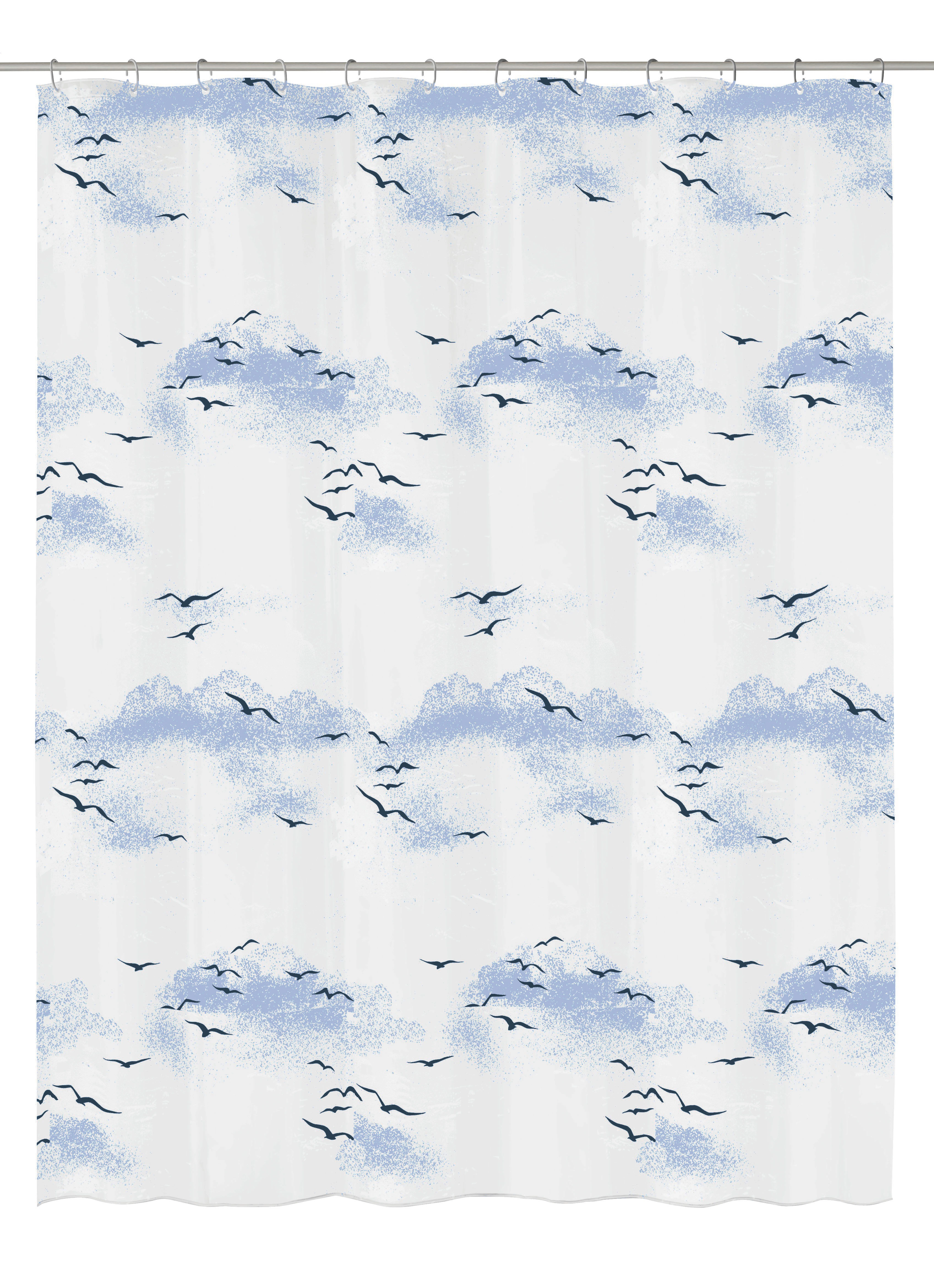 Duschvorhang PVC, Sky Polarblau, 180x200 cm