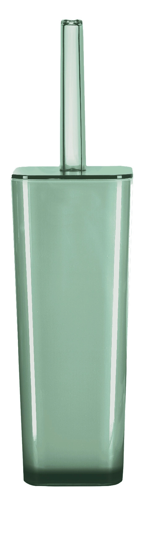 Grüner, transparenter Seifenspender mit modernem, schlankem Design. Ideal für stilvolle Badezimmer.