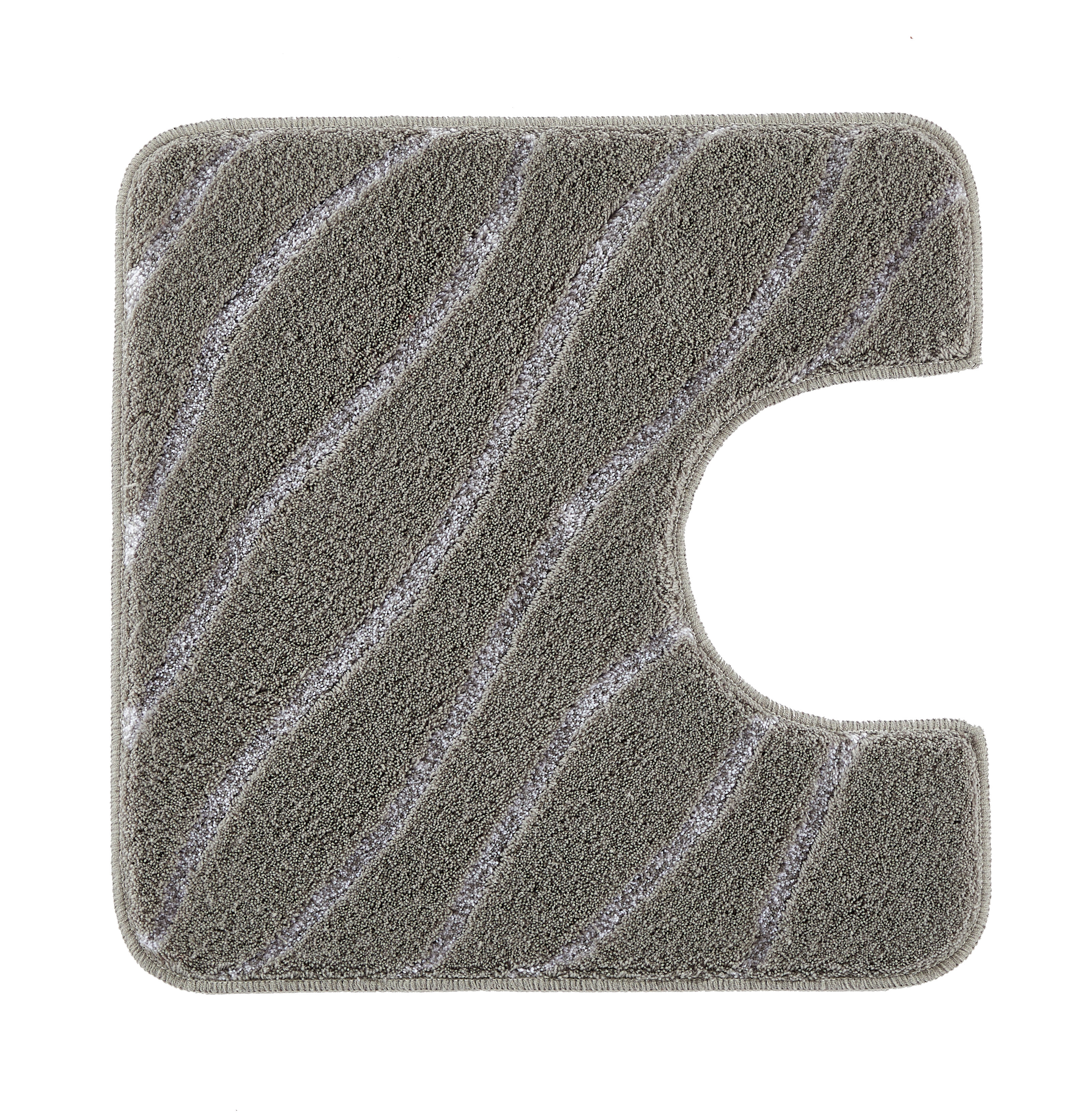 WC-Vorleger TRAM Anthrazit 55 x 55 cm mit Ausschnitt Grauer WC-Vorleger mit dezentem Wellenmuster, weiche Textur, rutschfeste Unterseite, ideal für Badezimmer.