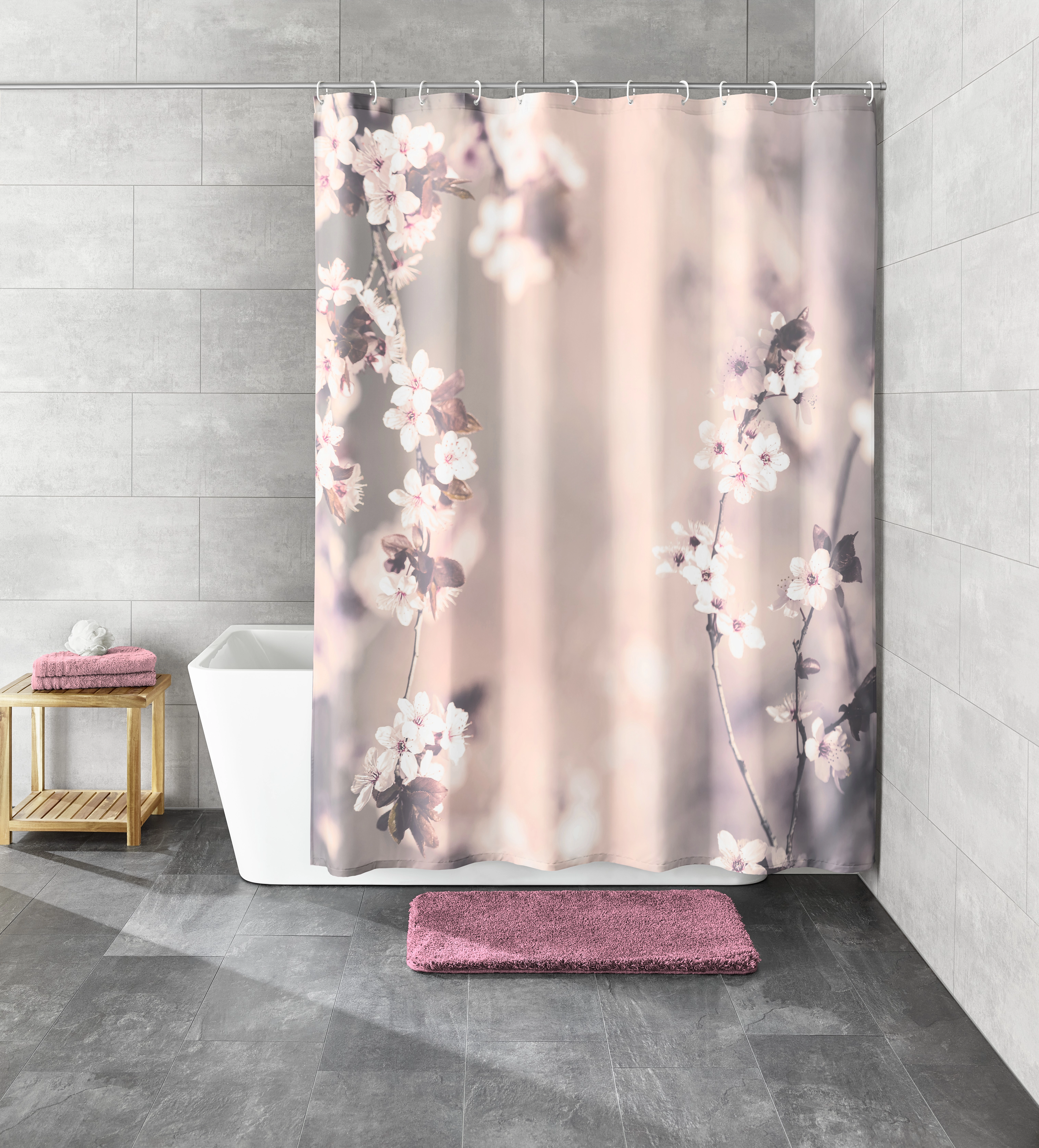 Duschvorhang TXT, Blossom Nelke, 180x200 cm