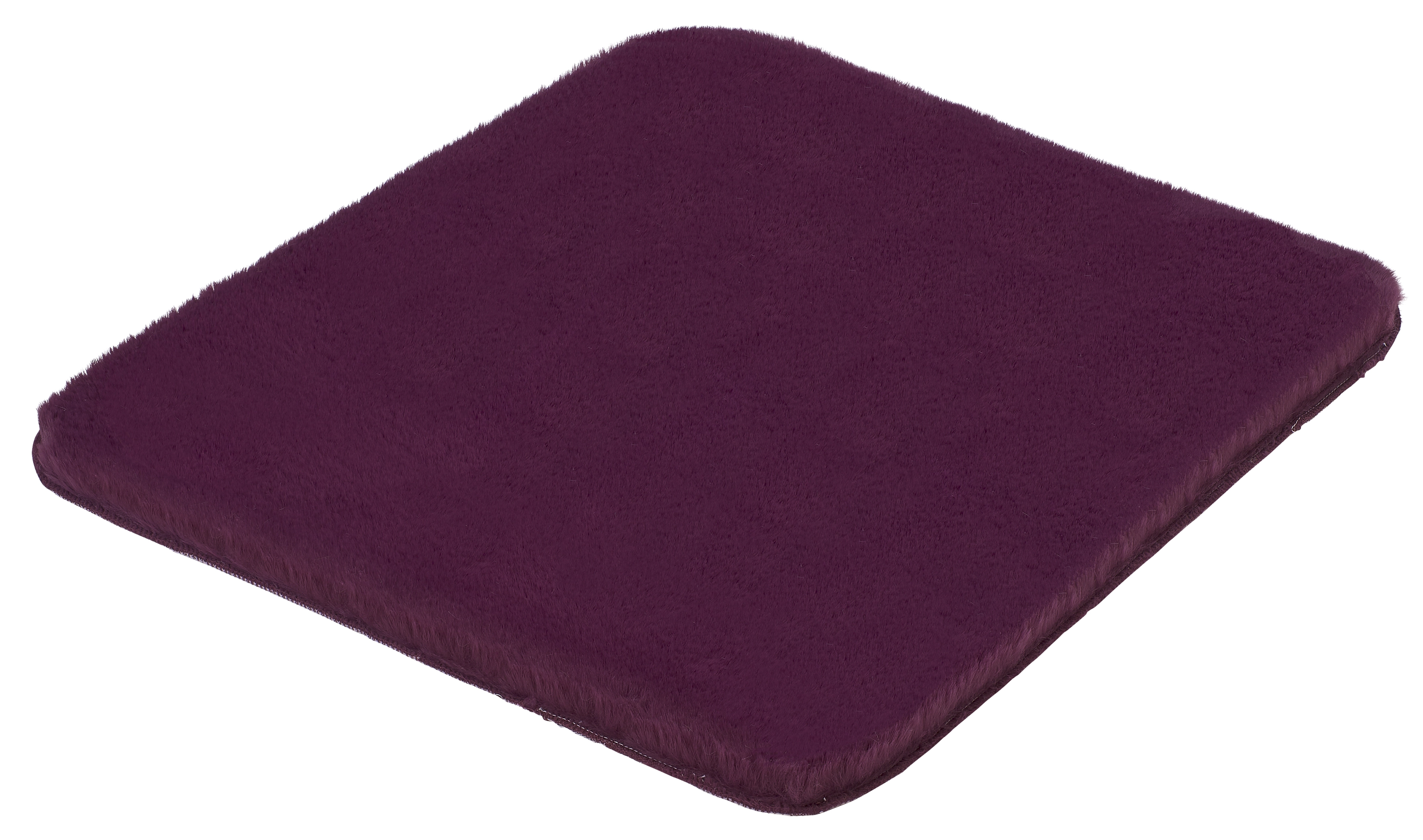 Lila Badematte aus weichem, flauschigem Material, rechteckig und rutschfest. Ideal für Badezimmer und Wellnessbereiche.