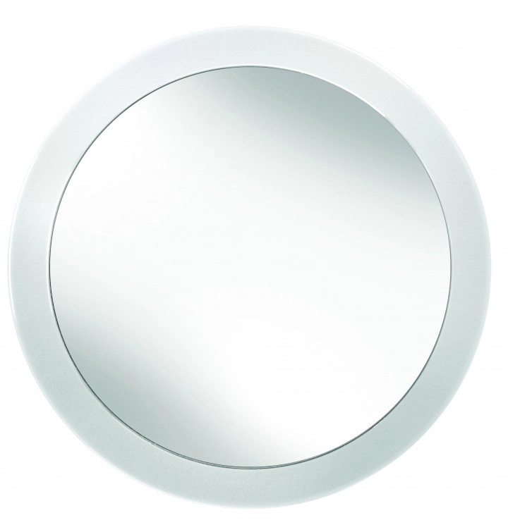 4004478246508 Runder Wandspiegel mit weißem Rahmen, minimalistisches Design, ideal für moderne Badezimmer und Wohnräume.