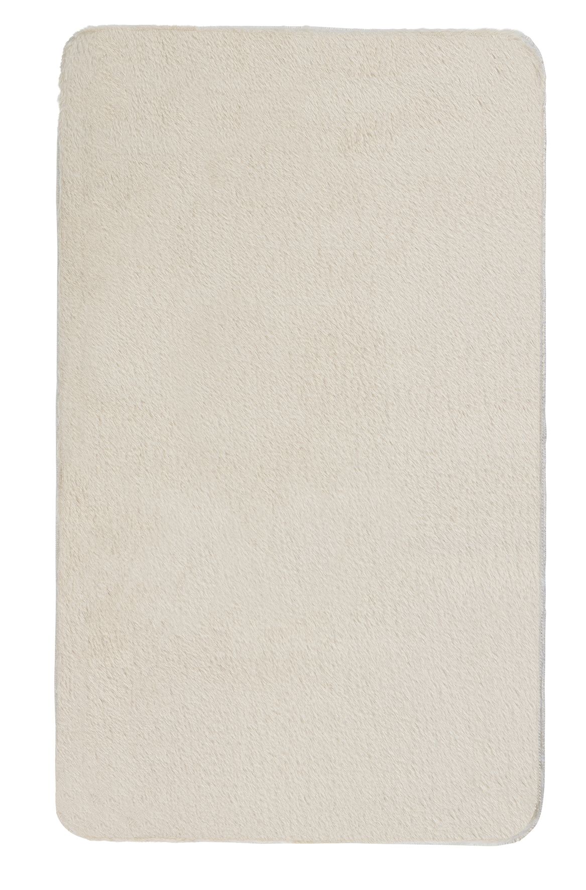Badteppich CONY Beige 60 x 100 cm Weicher, cremefarbener Badteppich mit rechteckiger Form und abgerundeten Ecken, ideal für ein gemütliches Badezimmer.