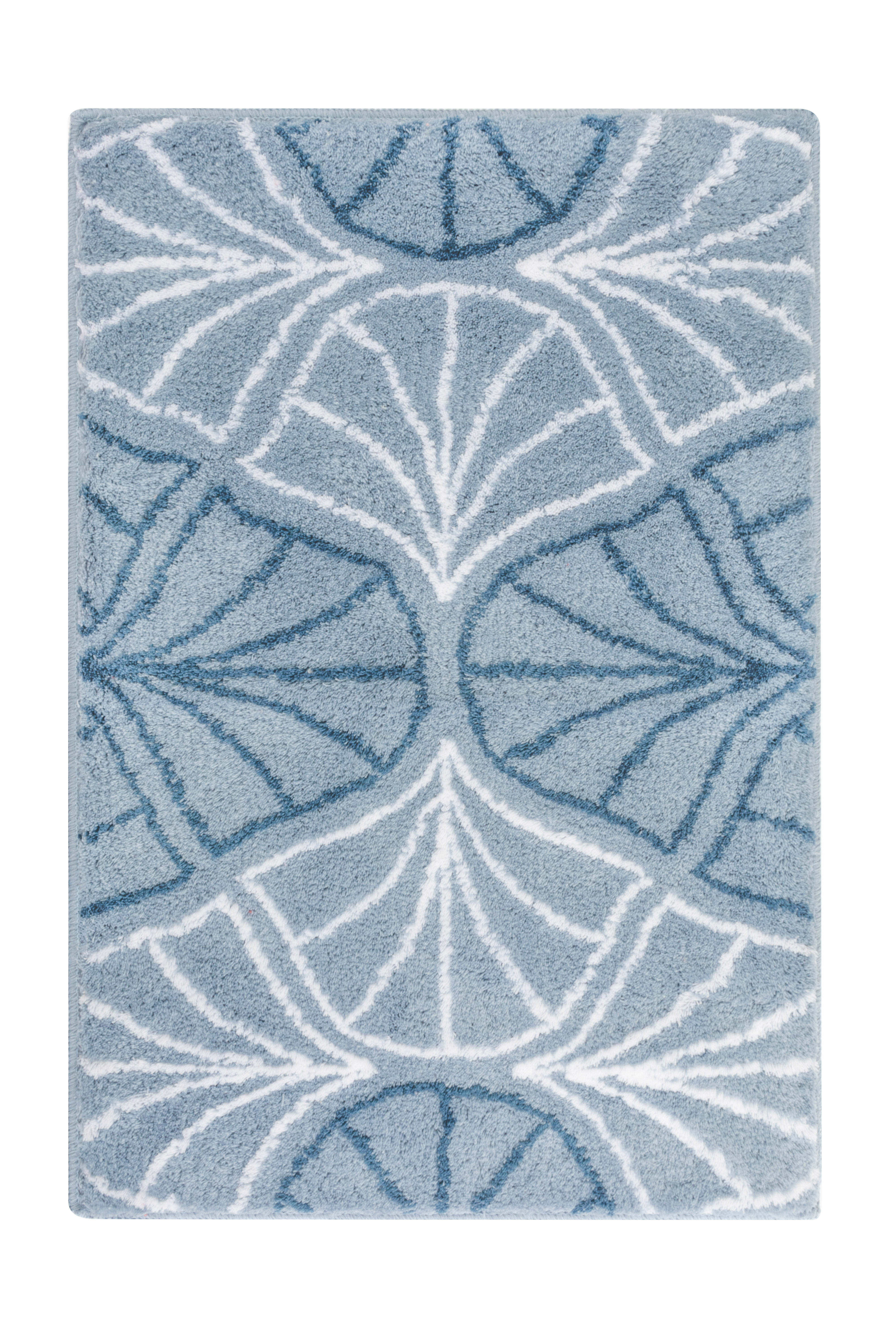 Badteppich Bloom, Stahlblau, 55x65 cm