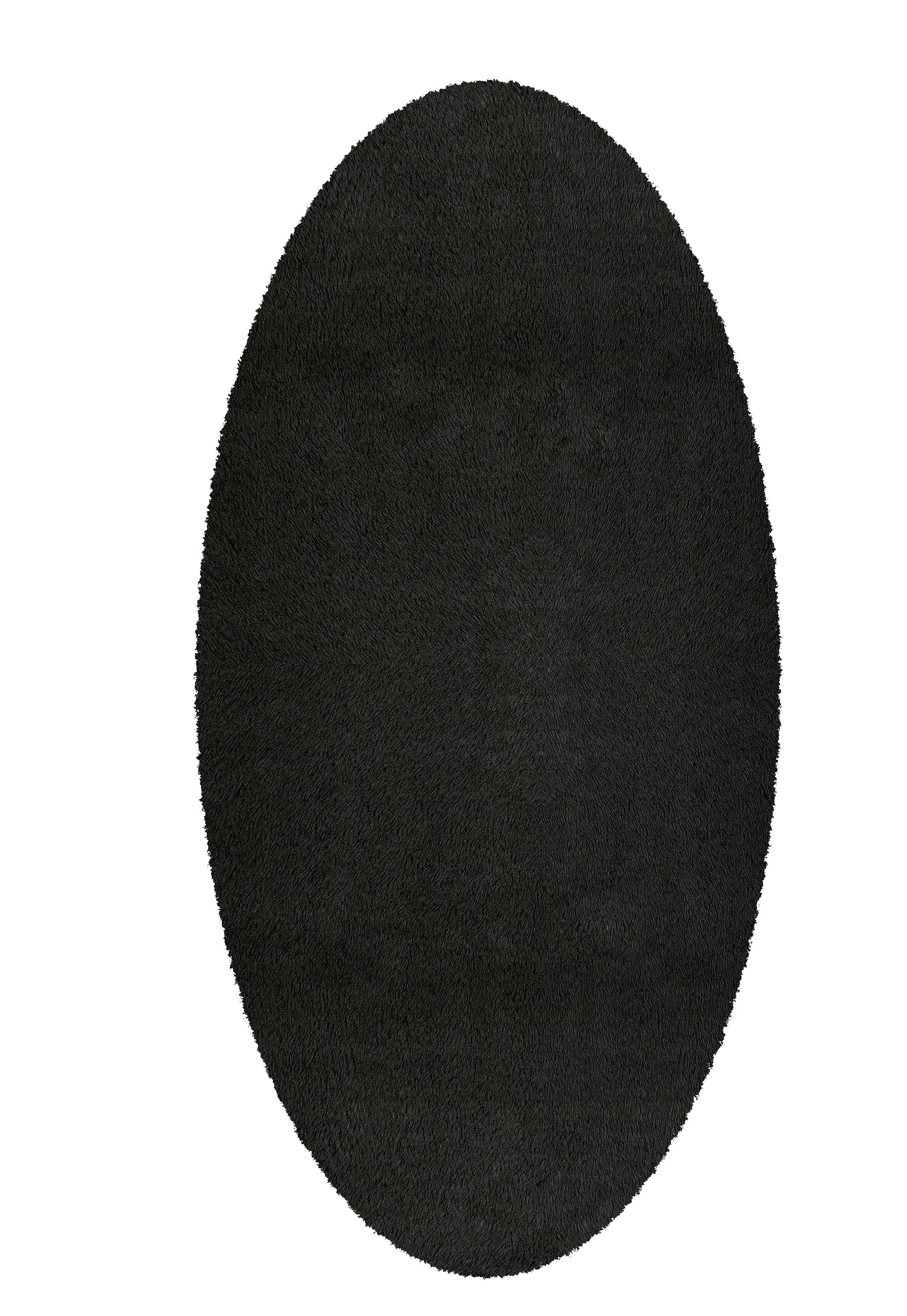 Badteppich Cony Oval, Schwarz, 60x110 cm