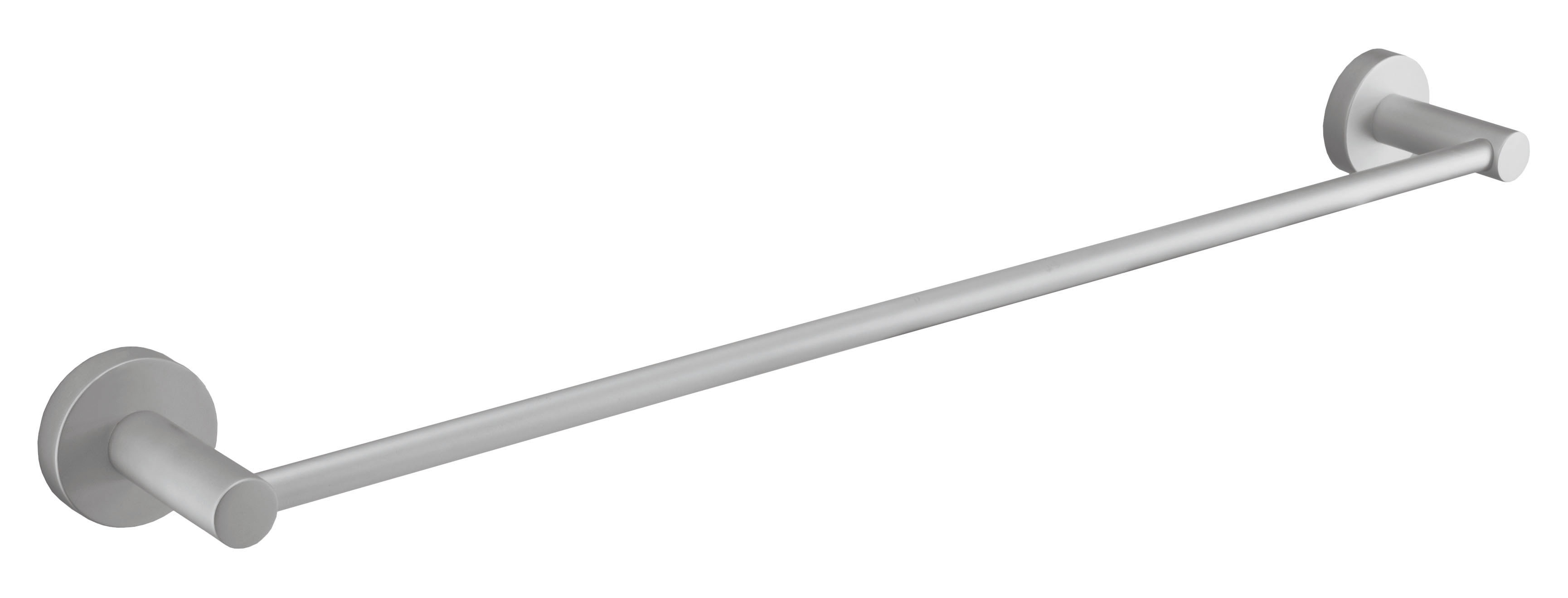 Moderner Handtuchhalter aus Edelstahl in mattem Silber, minimalistisch und stilvoll für jedes Badezimmer.