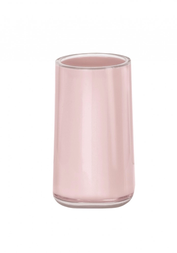 Elegante, zylindrische Vase in zartem Rosa. Ideal für moderne Wohnräume und stilvolle Blumendekorationen. Hochwertiges Glasdesign.