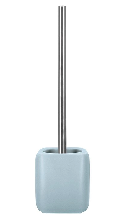 4004478293519 Toilettenbürste mit modernem Design, hellblauer Keramikhalter und Edelstahlgriff. Ideal für stilvolle Badezimmer.