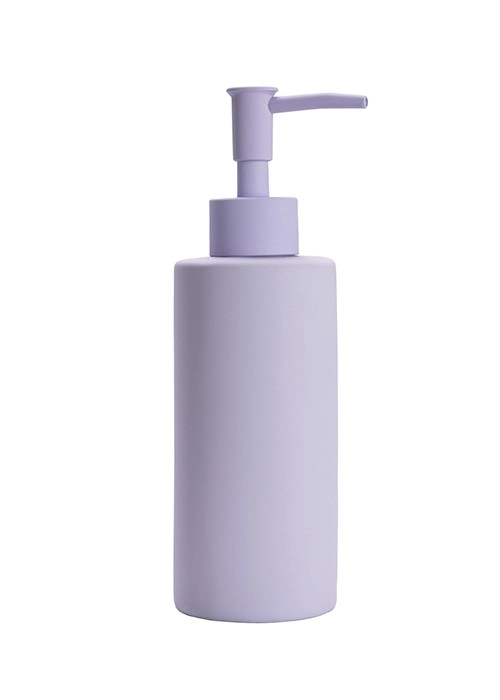4004478301559 Lila Seifenspender mit schlichtem, modernem Design und Pumpmechanismus. Ideal für Badezimmer oder Küche.