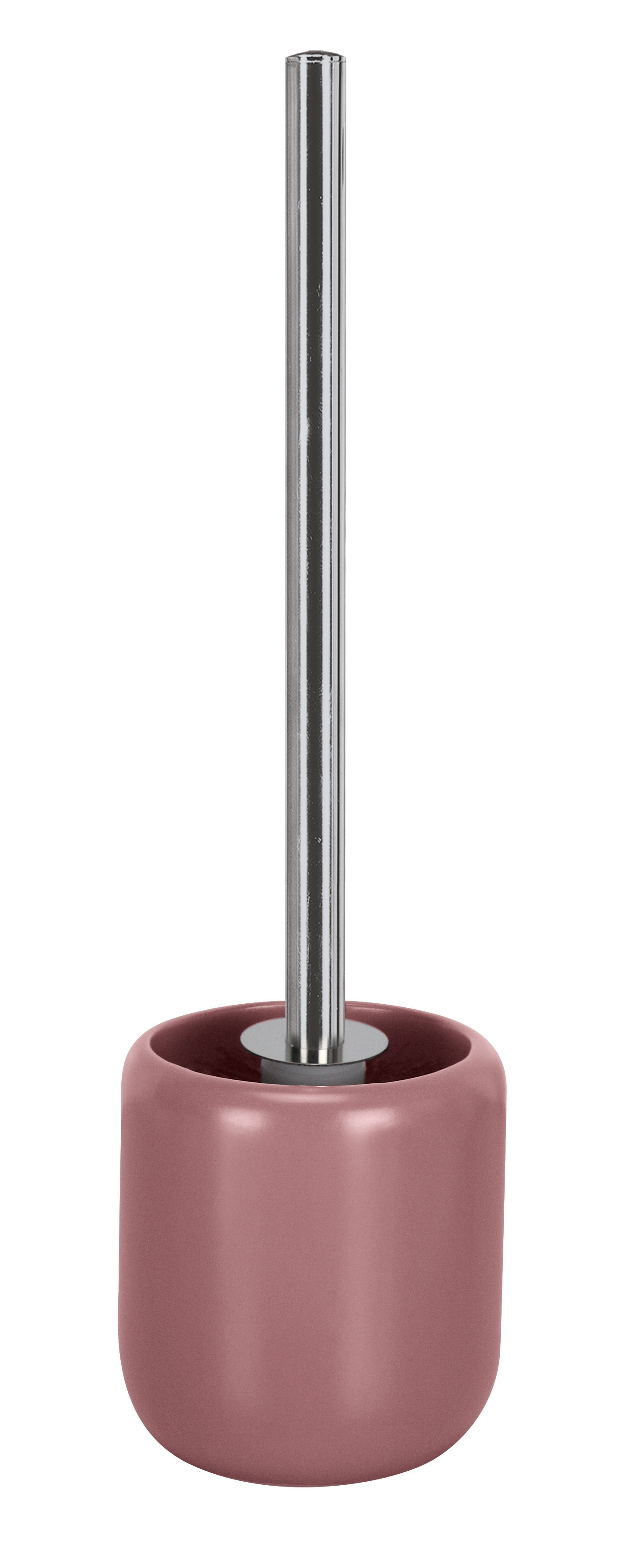 WC-Bürsten-Halter ASANA Beere Toilettenbürstenhalter in Rosa mit glänzendem Edelstahlgriff, modernes Design.