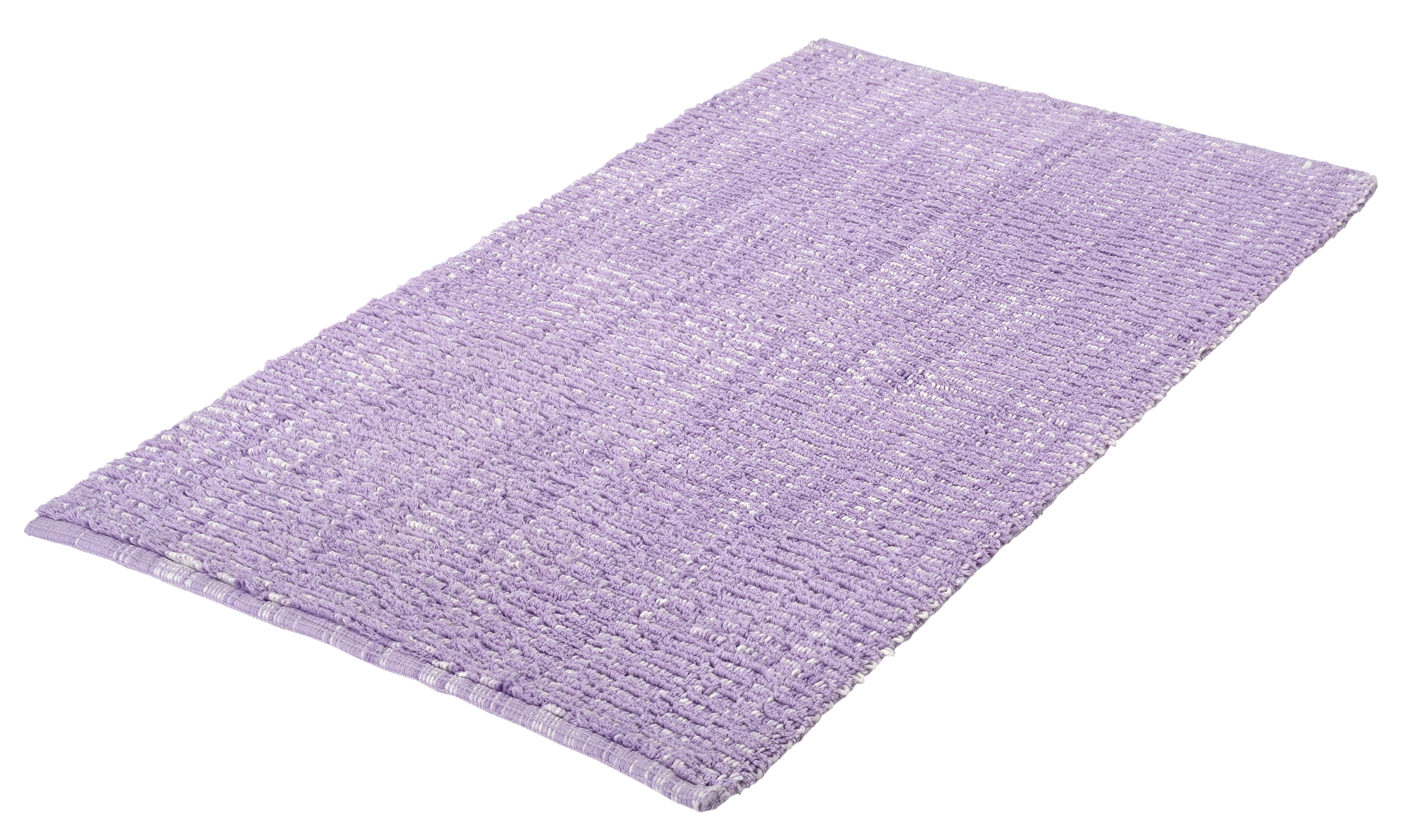 Lila Badematte aus weichem, strukturiertem Material, ideal für Badezimmer und Wellnessbereiche.
