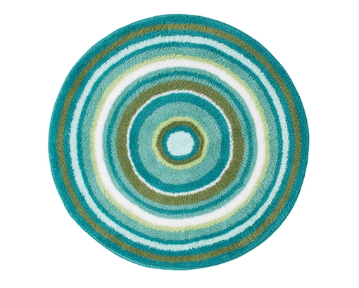 Badteppich, Mandala Türkis, 80 cm rund