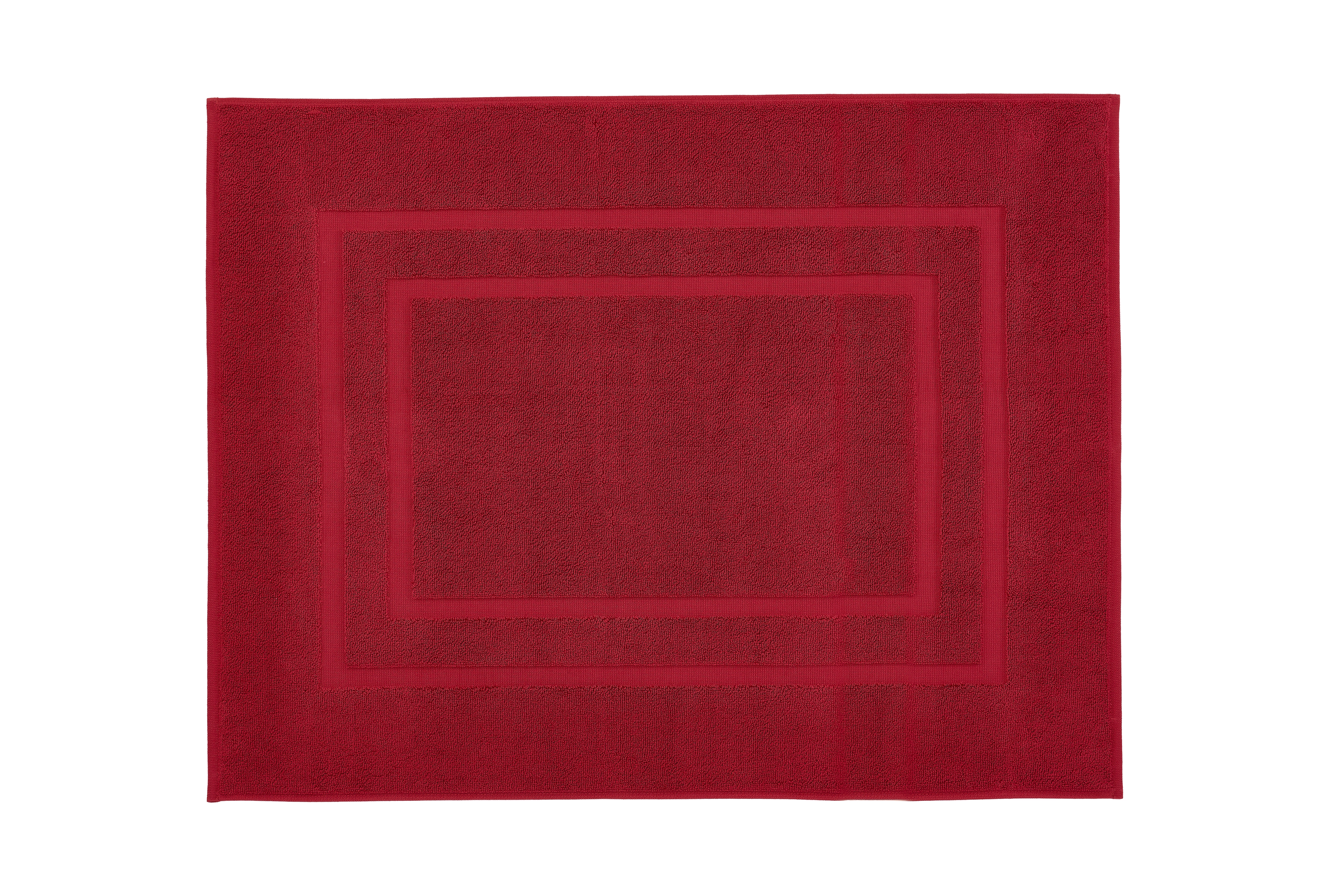 Rotes Handtuch mit dezentem, geometrischem Muster, ideal für Badezimmer und Gäste-WC. Hochwertige Baumwolle.