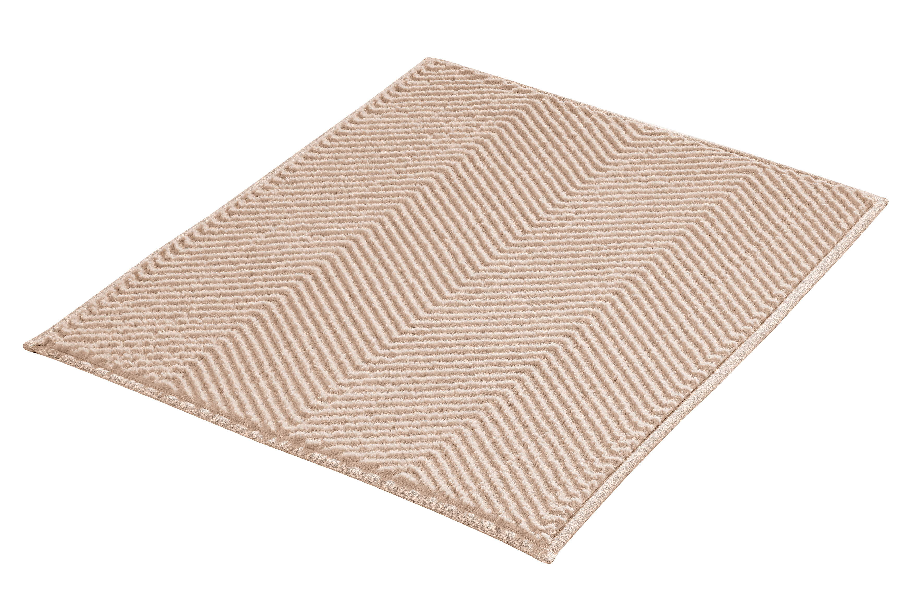 Badteppich, Zigzag Sandbeige,  60x 90 cm