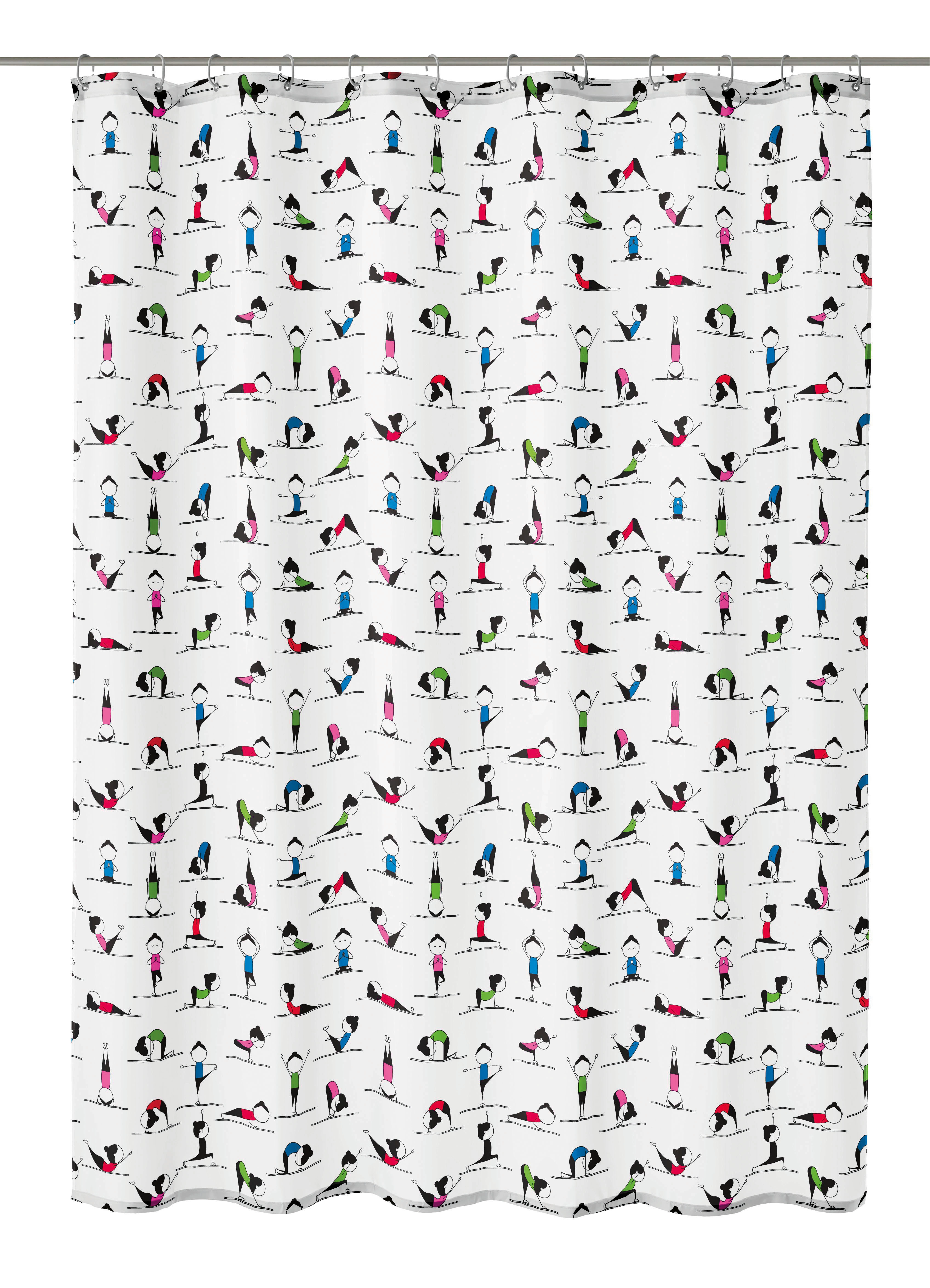 Duschvorhang TXT, Yogi Multicolor, 180x200 cm