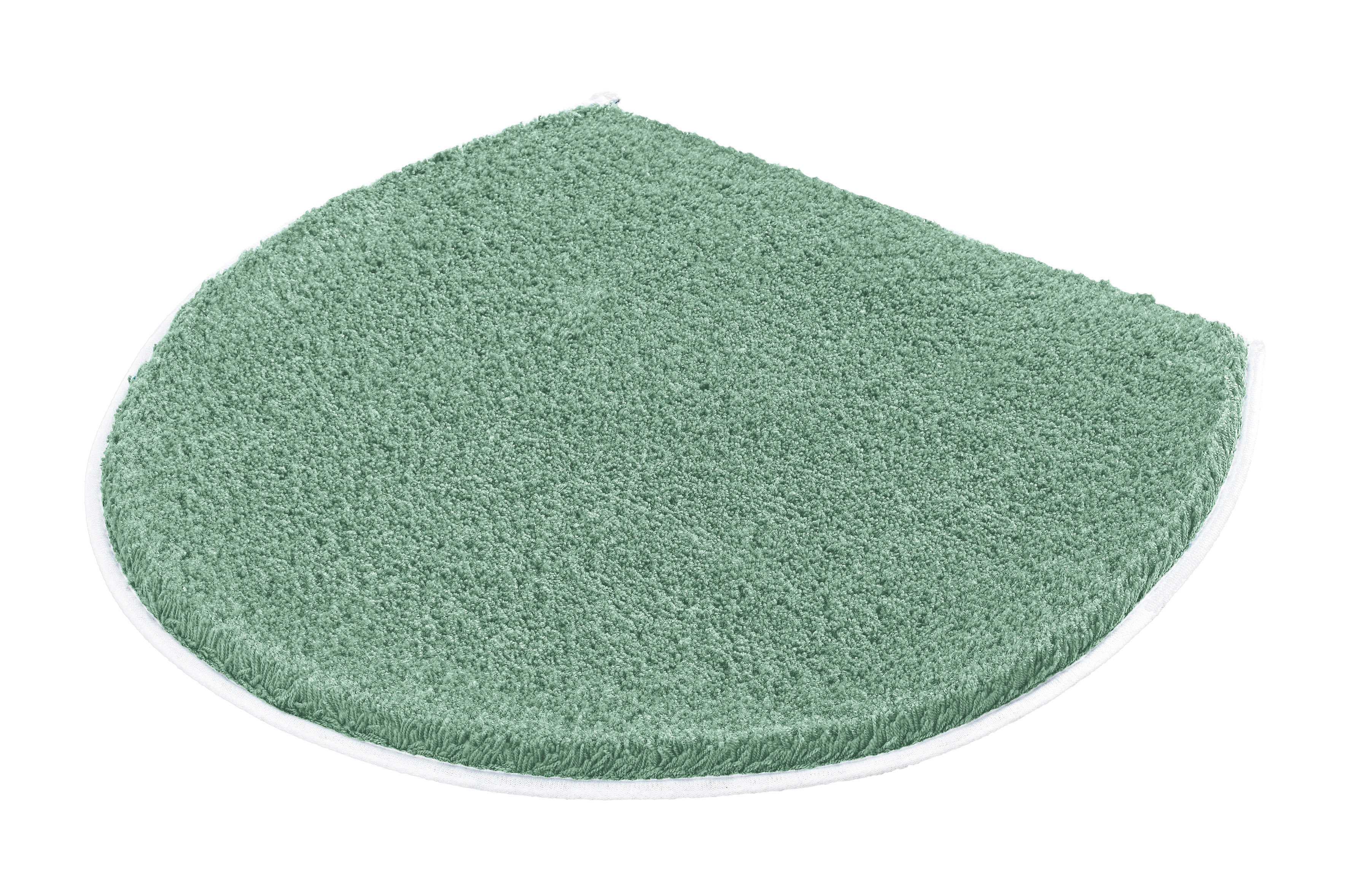 WC-Deckelbezug SOFT Maledivia 47 x 50 cm Halbrunder, grüner Badteppich mit weicher, flauschiger Oberfläche und rutschfester Unterseite. Ideal für Badezimmer.