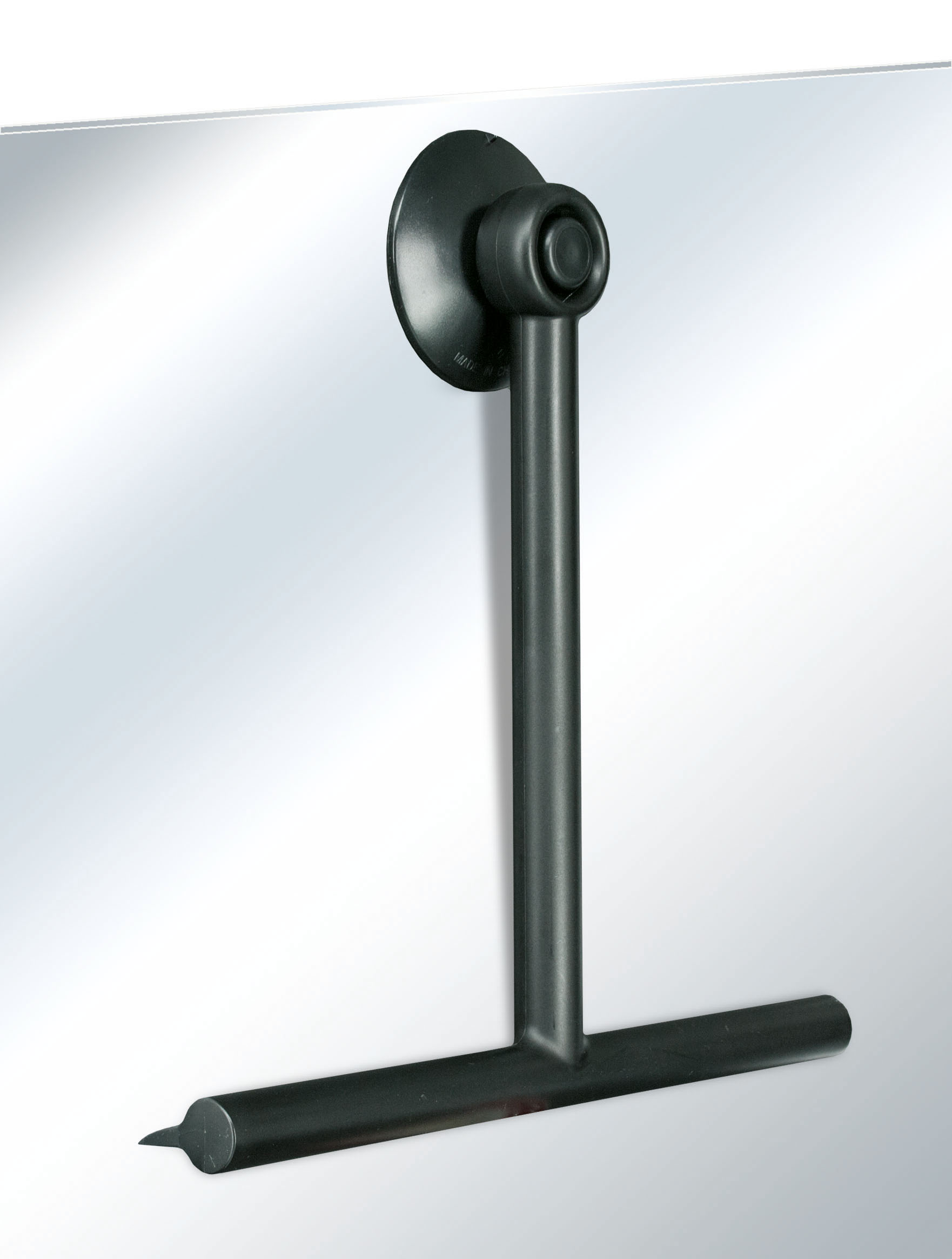 Duschabzieher LINDO Schwarz Schwarzer Duschabzieher mit Wandhalterung, modernes Design, ideal für streifenfreies Abziehen von Duschwänden und Fliesen.
