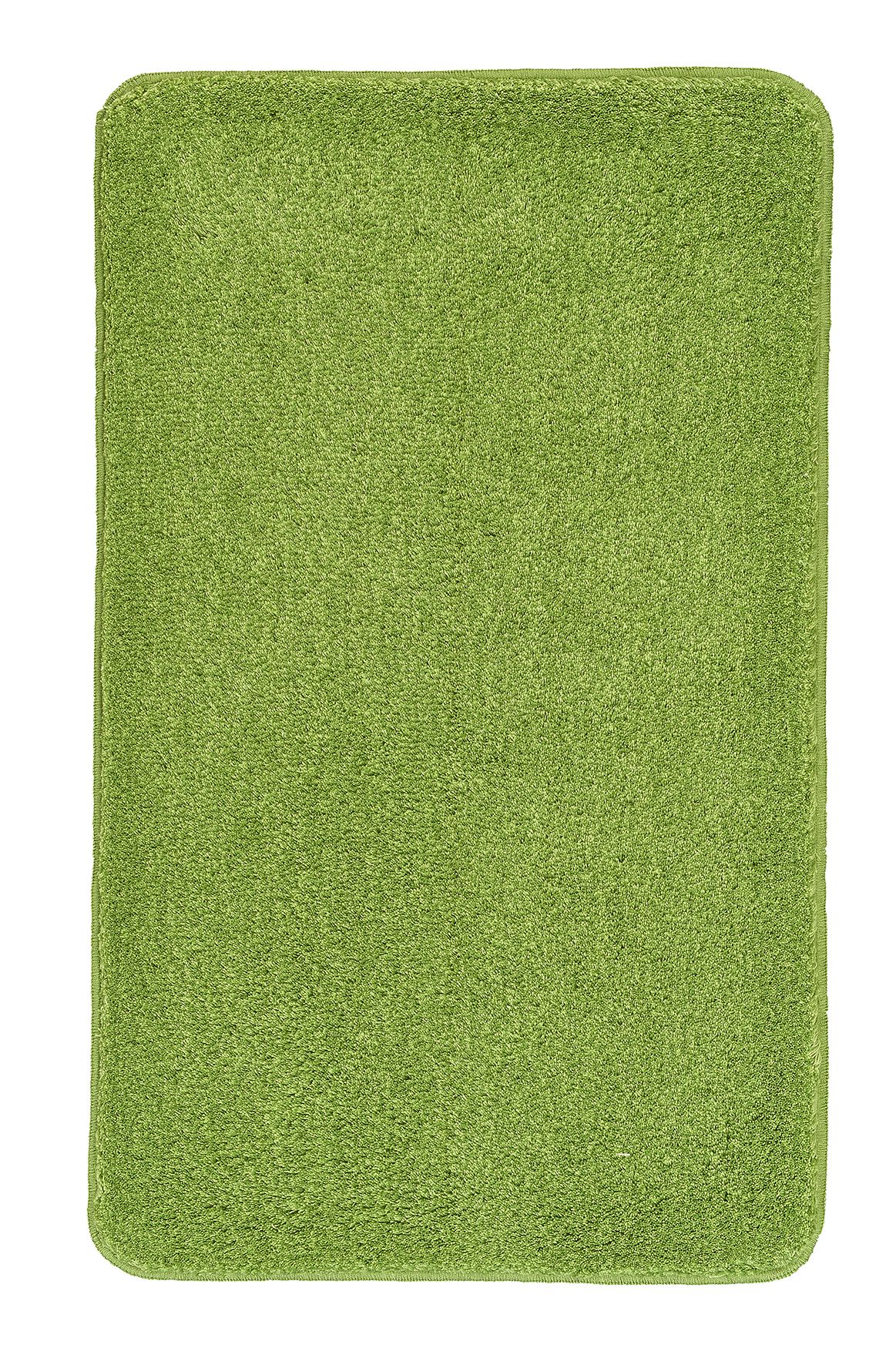 Badteppich RELAX Kiwigrün 60 x100 cm Grüner rechteckiger Badezimmerteppich mit weicher, flauschiger Oberfläche für ein komfortables und stilvolles Badeerlebnis.