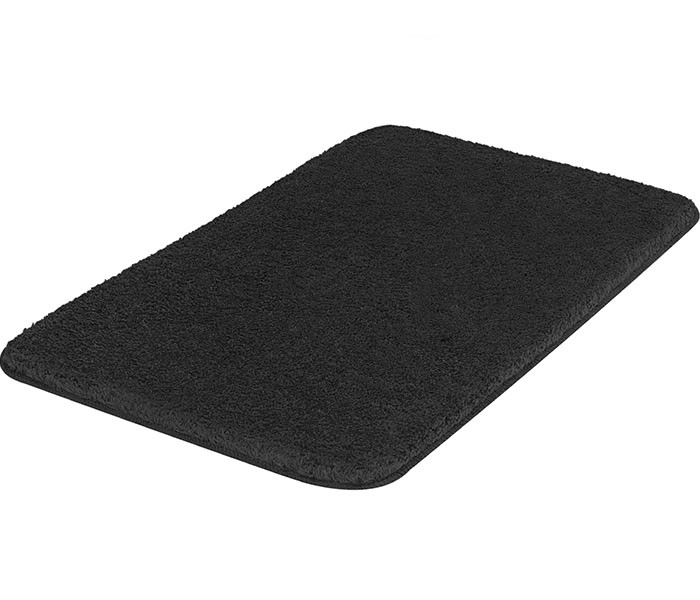 Weiche, rechteckige Badematte in elegantem Schwarz. Ideal für Badezimmer, rutschfest und pflegeleicht. Hochwertiges Material für Komfort.