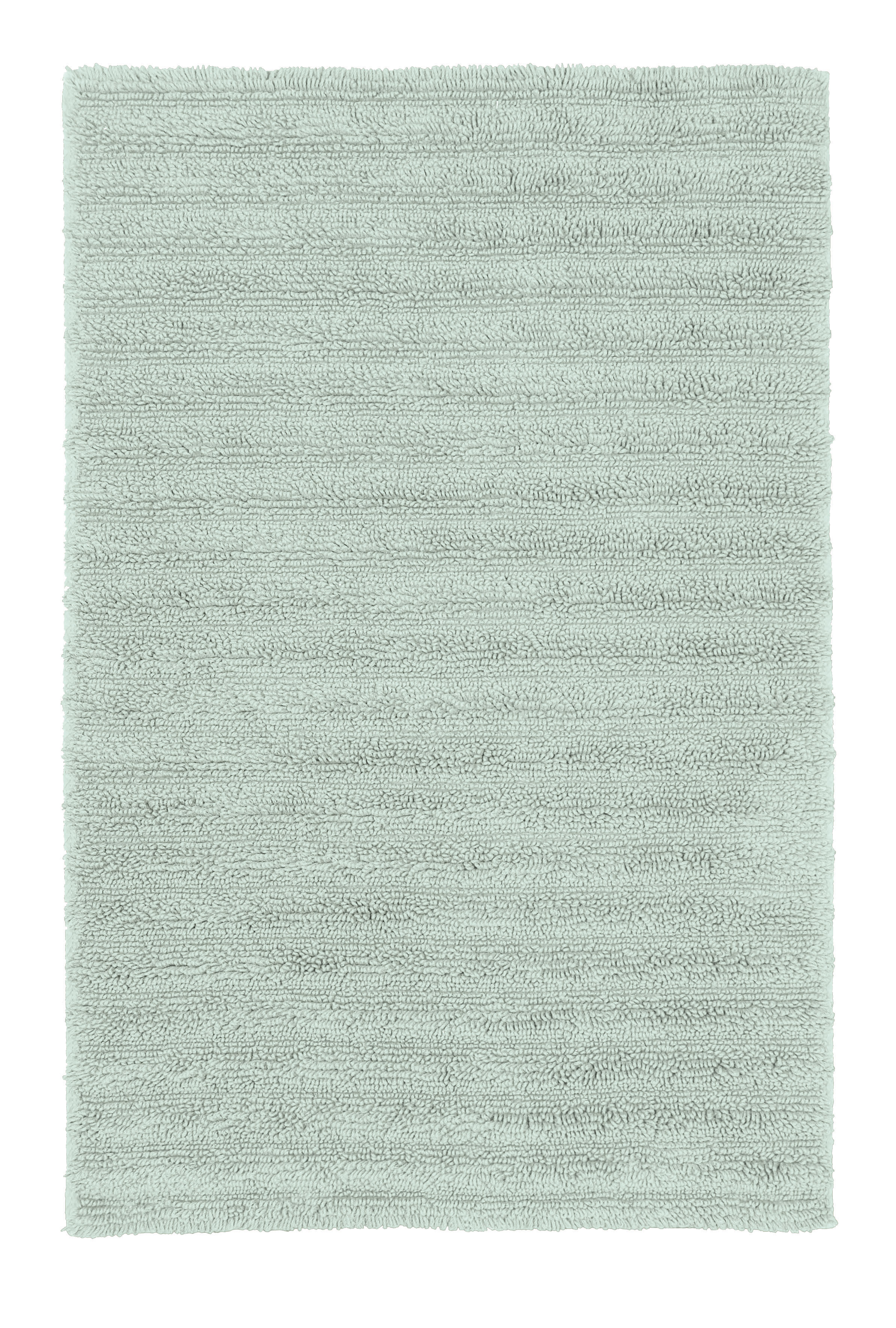 Weicher, mintgrüner Badteppich mit dezentem Streifenmuster, ideal für ein modernes Badezimmer.