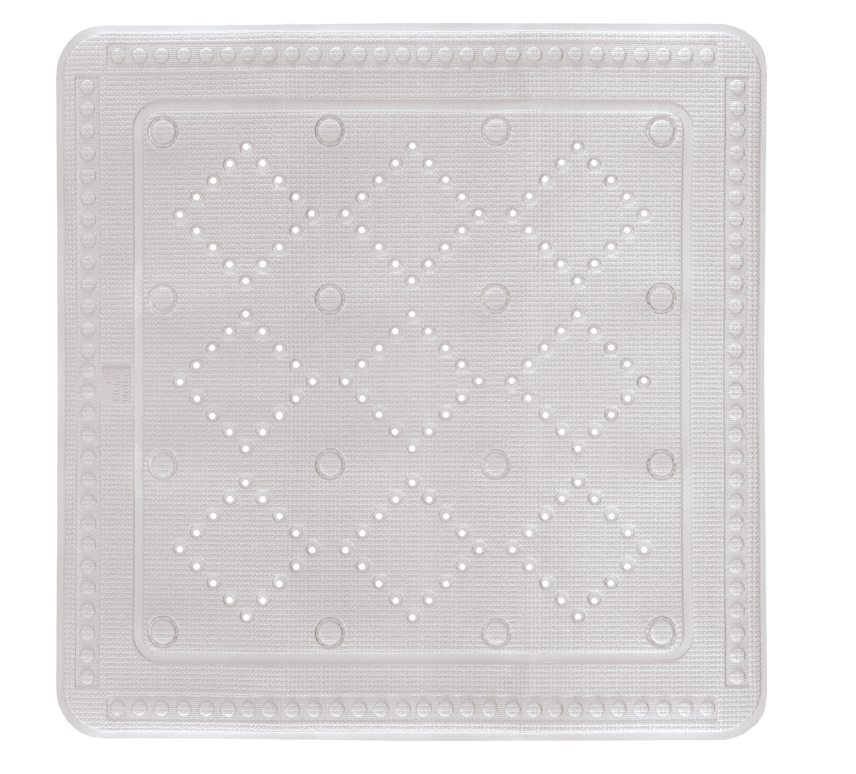 Duscheinlage AROSA Möwe 55 x 55 cm Rutschfeste, quadratische Badematte in Weiß mit elegantem, geometrischem Muster und abgerundeten Ecken. Ideal für Badezimmer.